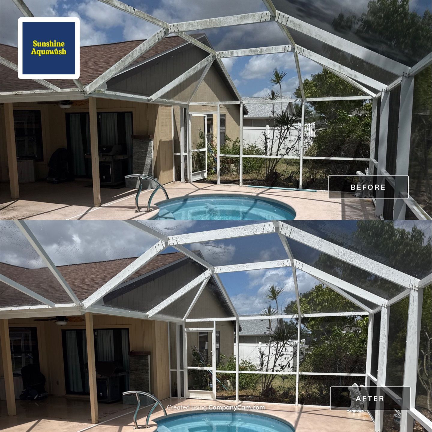 Pool Cage & Painted Pool Deck Cleaning in Sarasota, FL | Soft Wash by Sunshine AquaWash