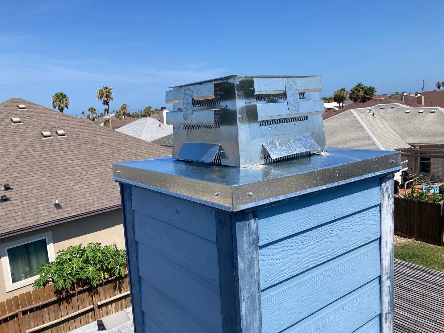 Chimney Cap & Chase Replacement using Custom Fabricated Galvanized Metal by Lighthouse Roofing