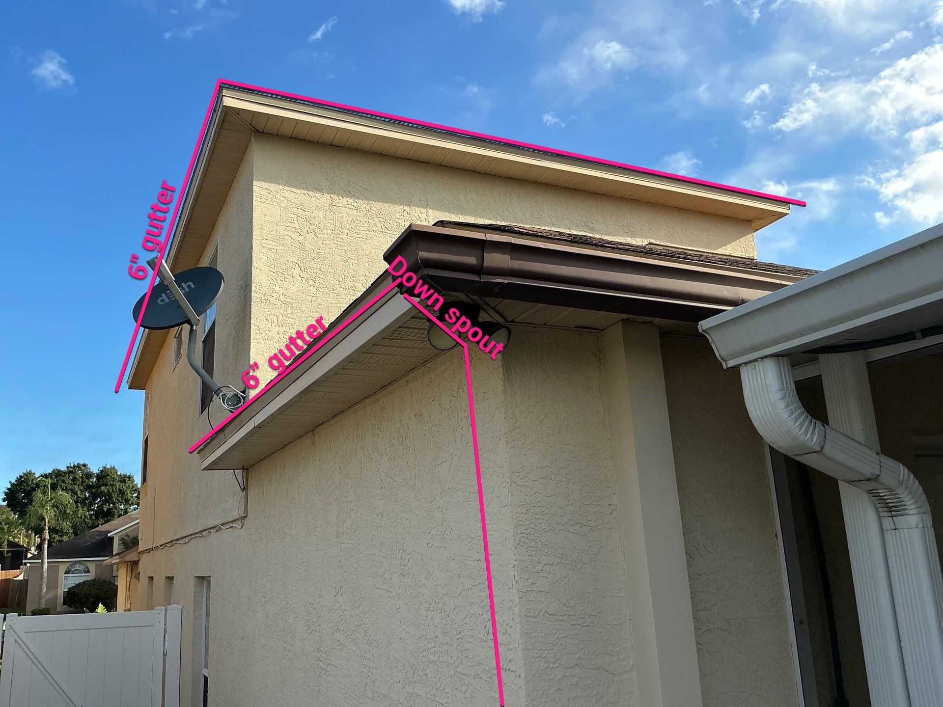 6 Inch Seamless Gutters using Musket Brown Seamless Gutters in Tampa FL by Gutter Professors