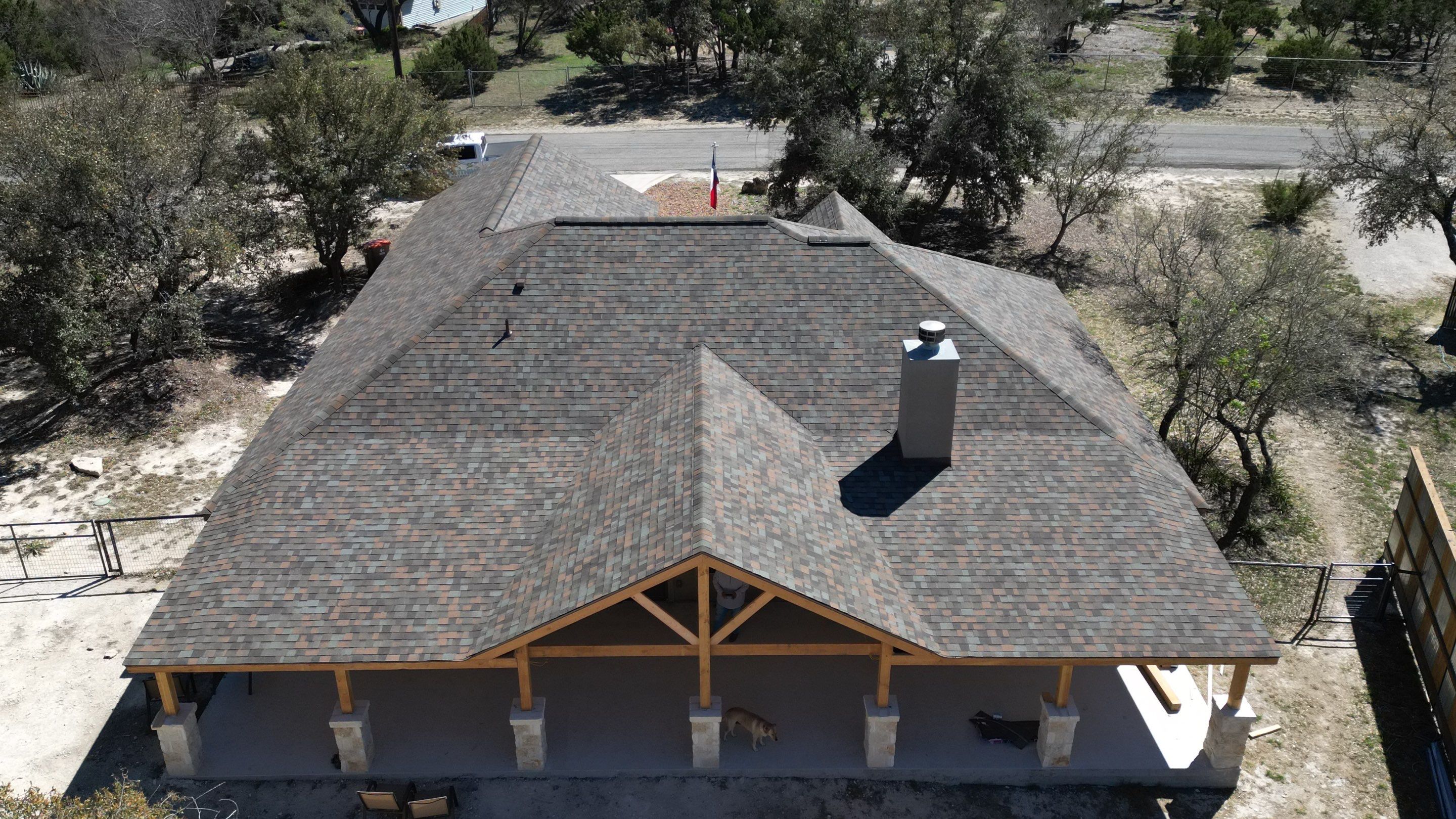 Reroof with Back Patio Addition using Owens Corning Duration Aged Copper by Lightning Exteriors