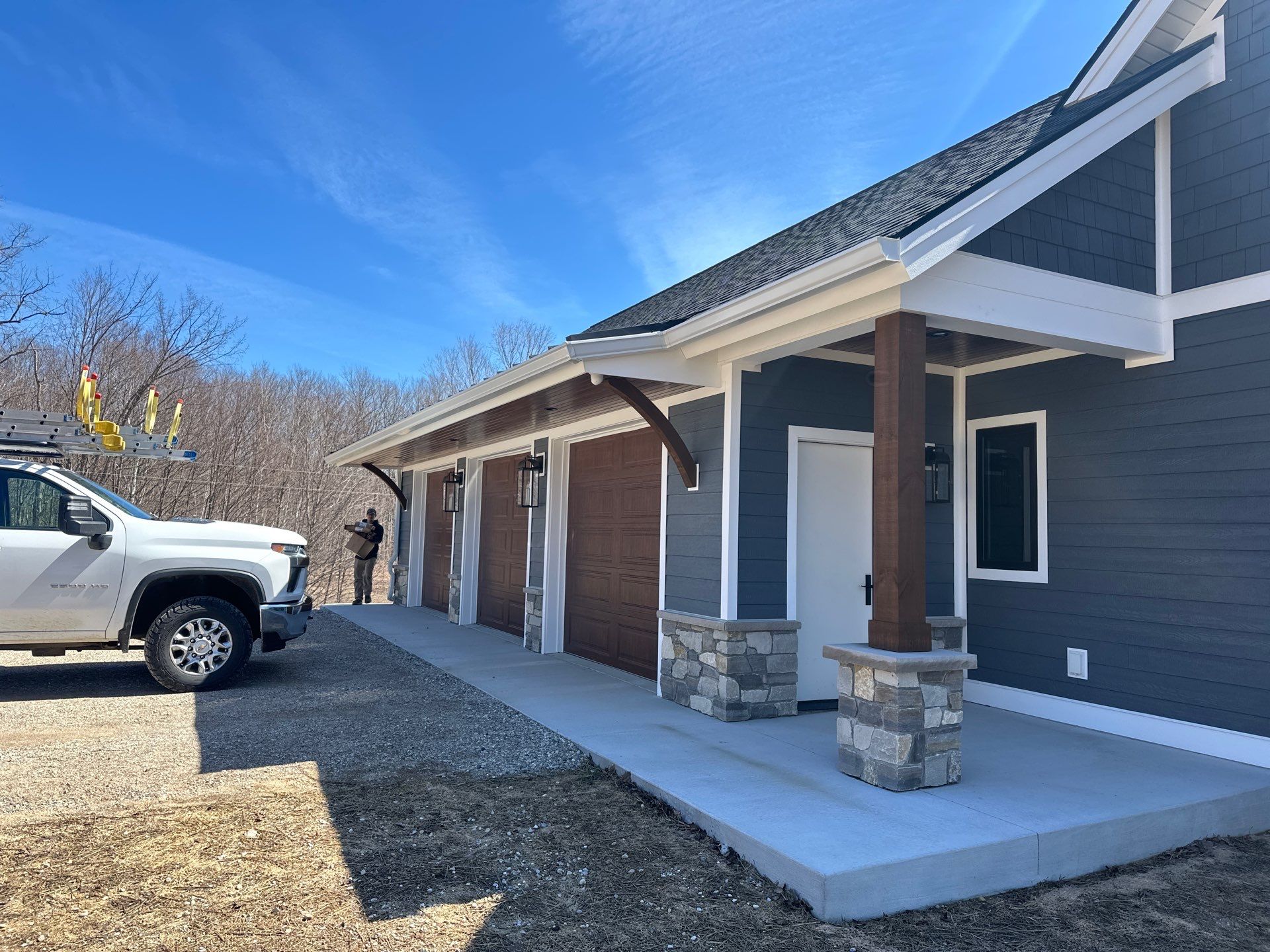 Residential Gutter and Downspout Installation for Ellsworth Home Exterior by Rainbow Seamless Systems