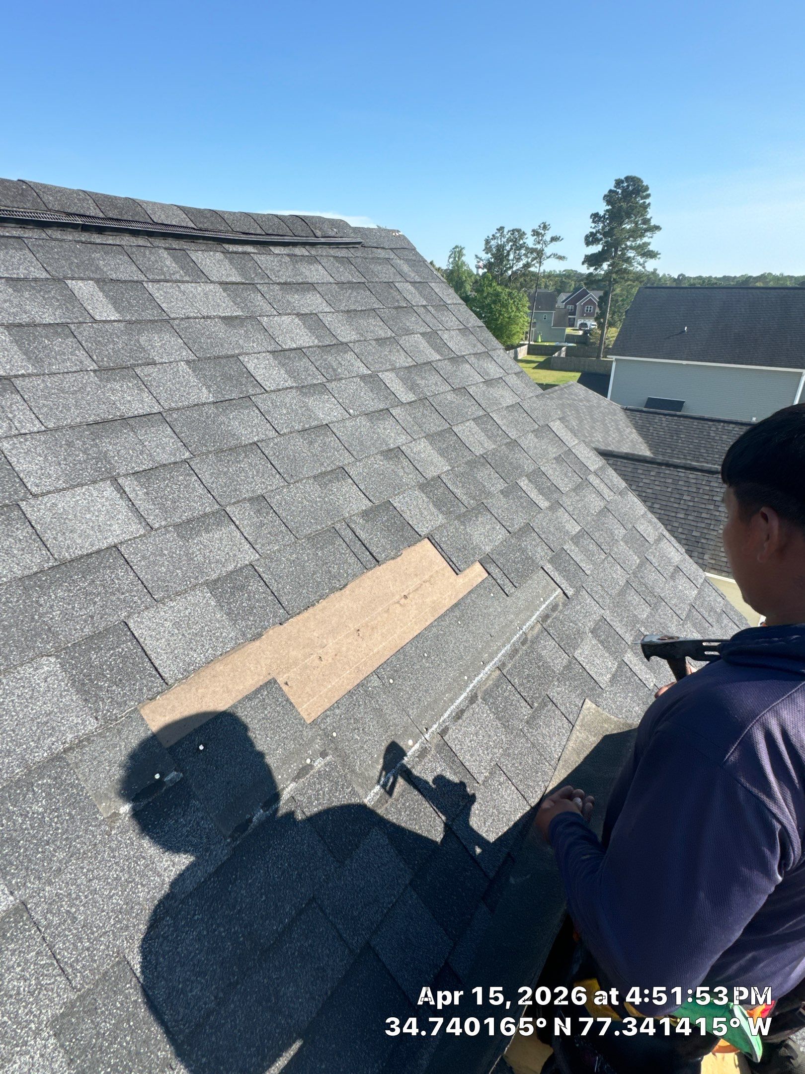 Excuse me ma'am - you're missing shingles! by North Carolina Roofs