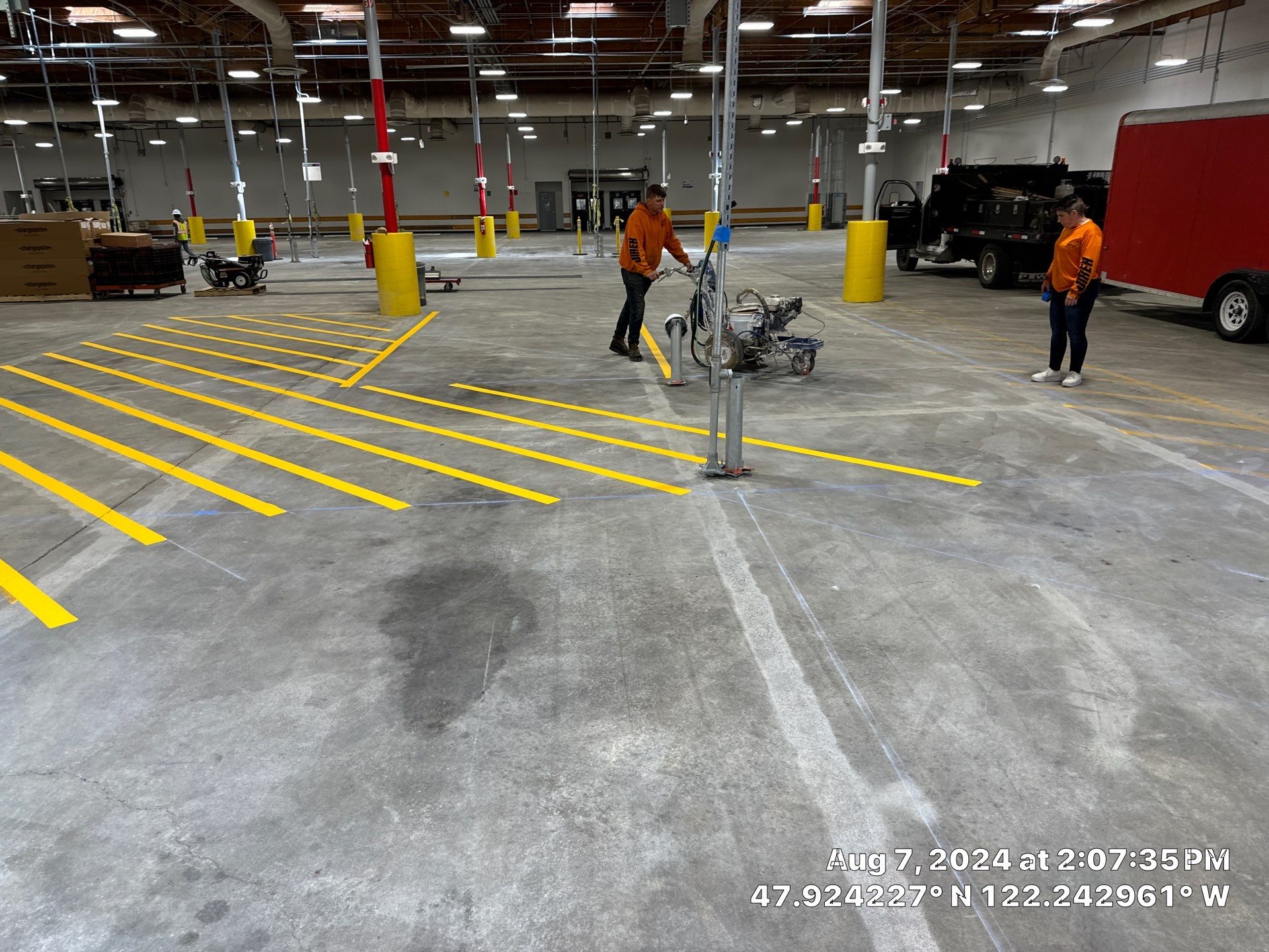 USPS Asphalt Patch Repair, Indoor Parking Lot Sandblast, Outdoor Parking Lot Sealcoating & Indoor/Outdoor Parking Lot Striping  by Jireh Asphalt & Concrete Inc 