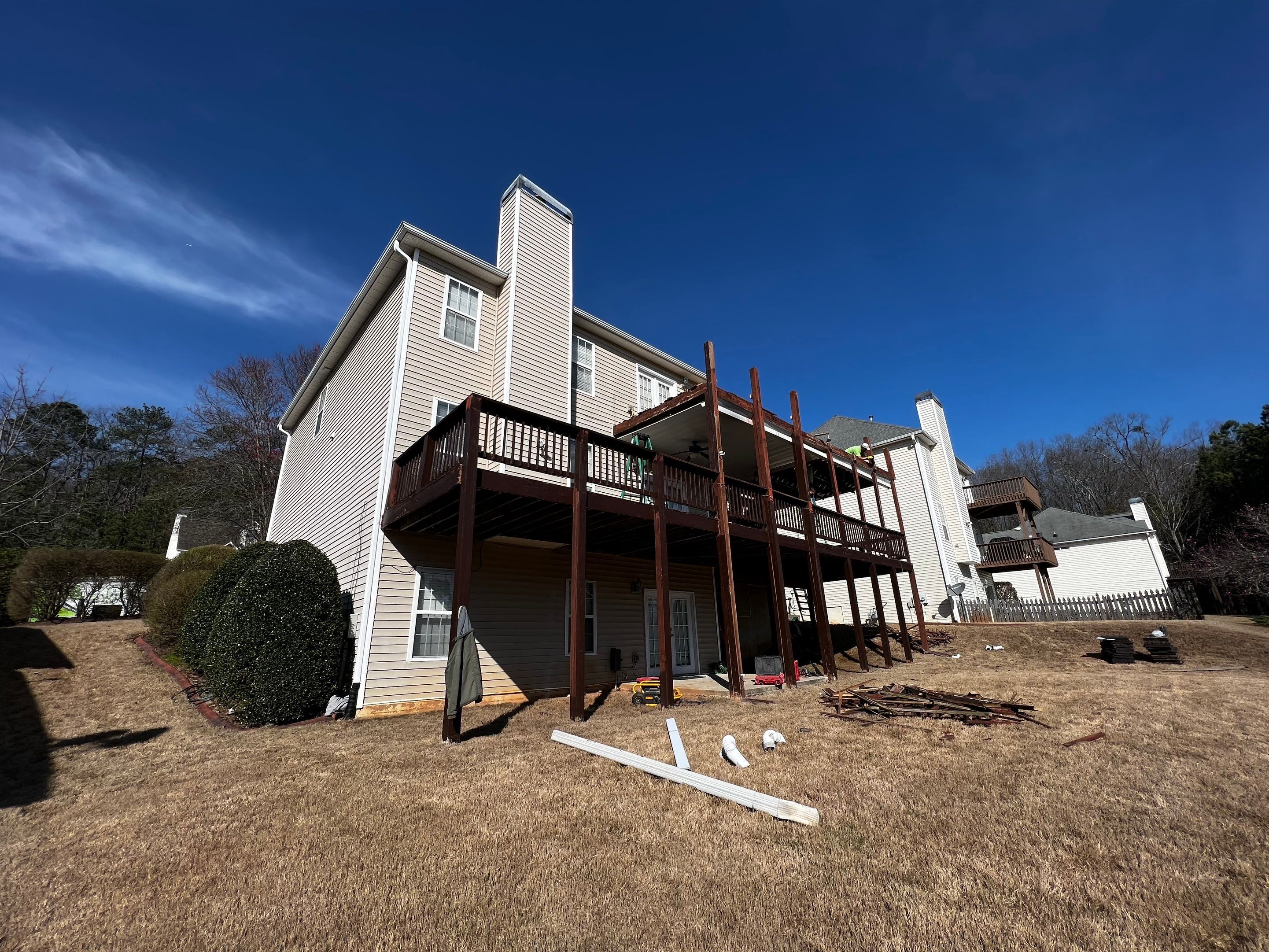 Elevated Screened-In Porch and Deck Construction in Mableton by Swift Home Renovations