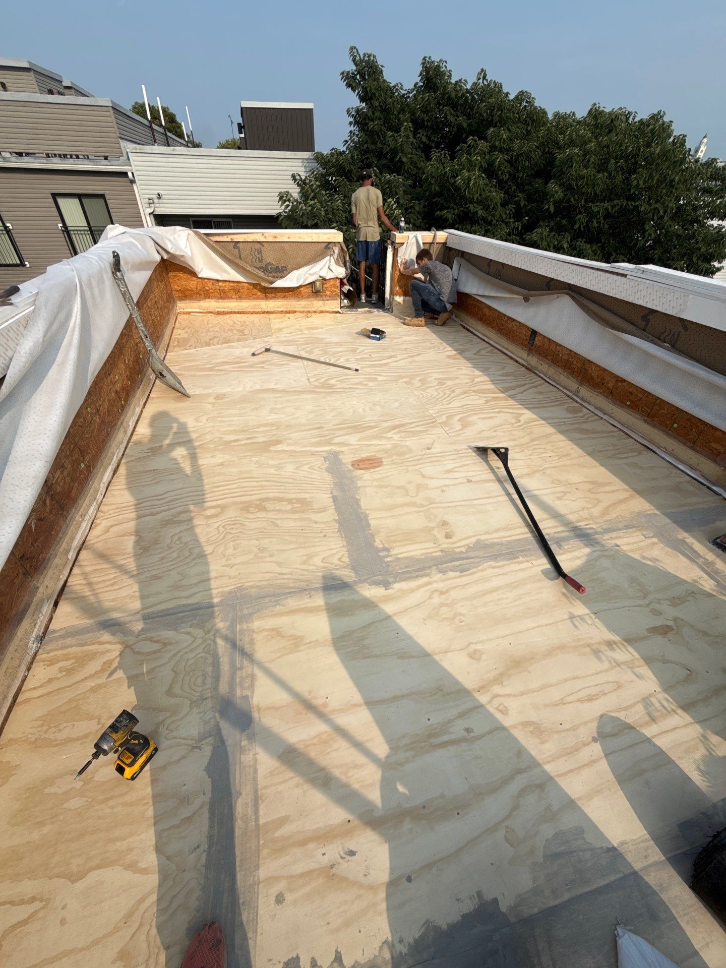 Fiberglass roof deck replacement Project by Philadelphia Quality Roofing by Philadelphia Quality Roofing