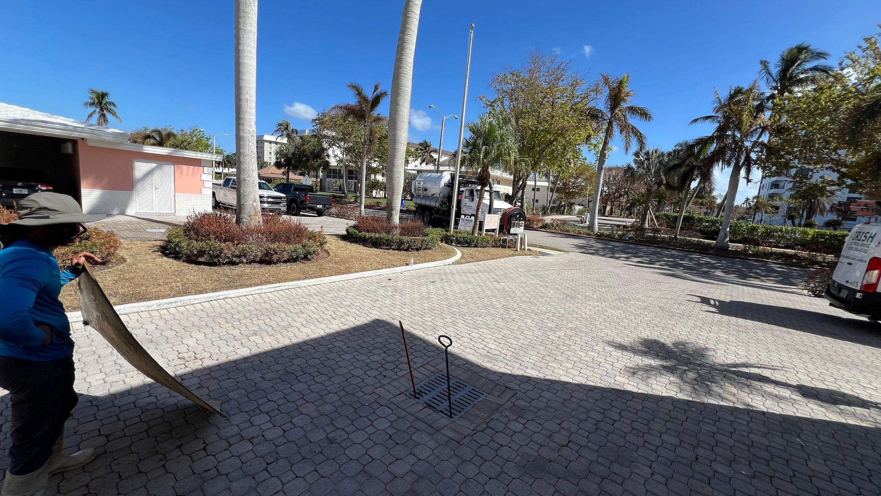Catch Basin Cleaning After Hurricane Milton Naples Condo by APS Power & Water