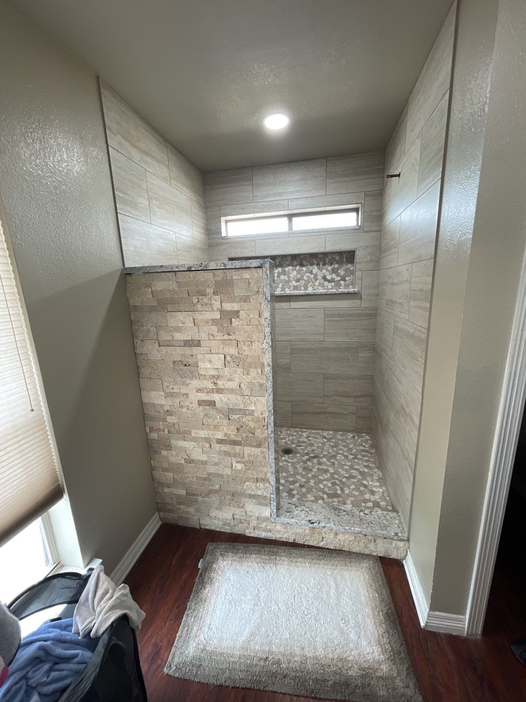 Bathroom Shower Remodel for a client by First United Roofing & Construction
