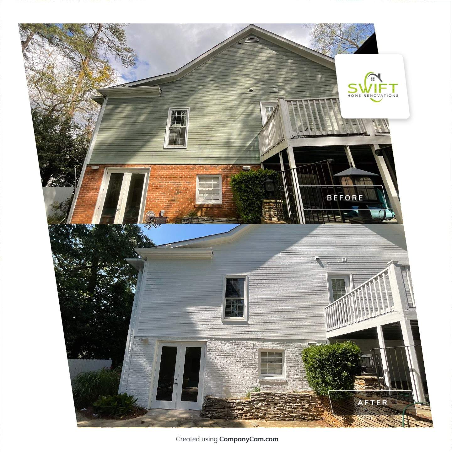 Full Exterior Painting and Brick Refinishing in Dunwoody, Georgia by Swift Home Renovations