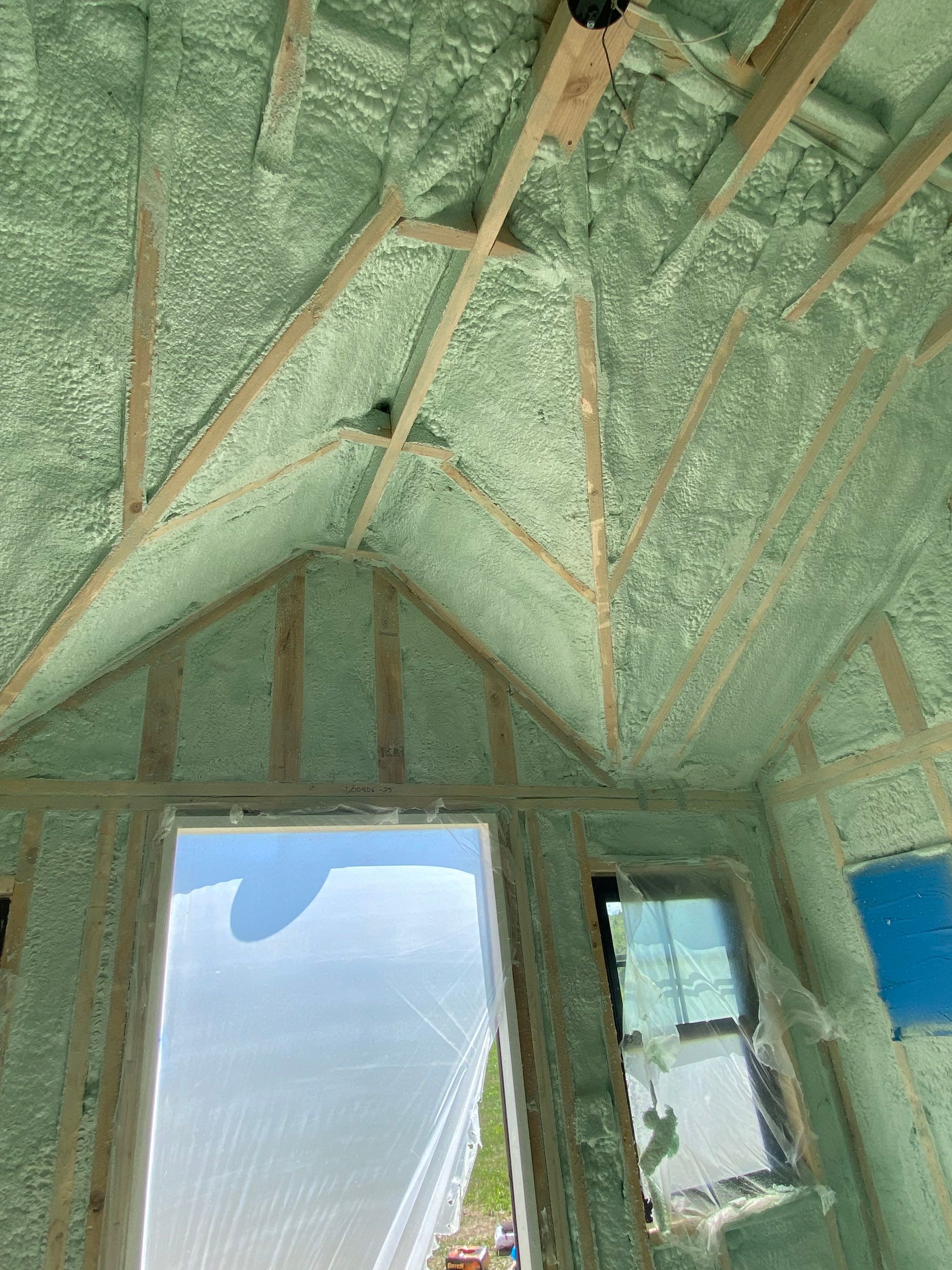 Exterior Walls using Closed Cell Spray Foam by NYS Foam & Energy