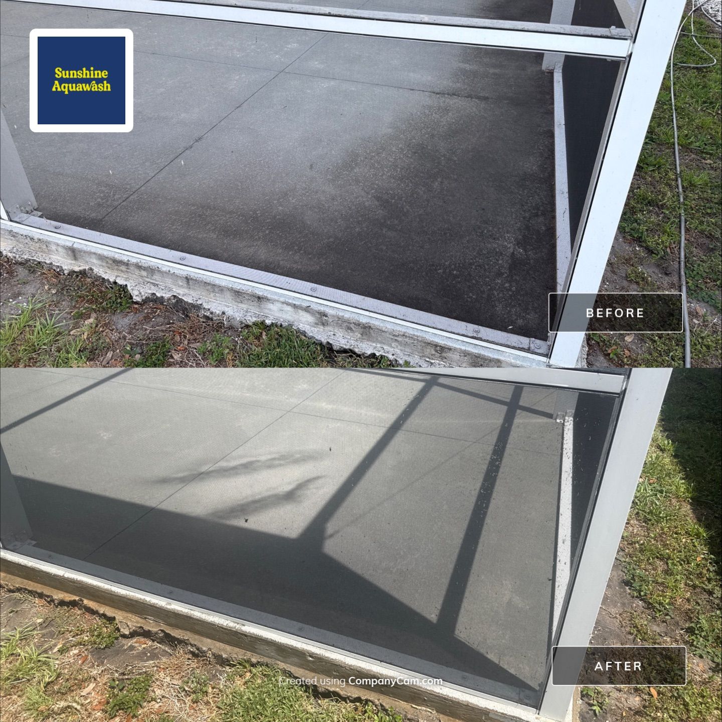 Painted Pool Deck & Pool Cage Cleaning in Allendale – Bradenton, FL by Sunshine AquaWash
