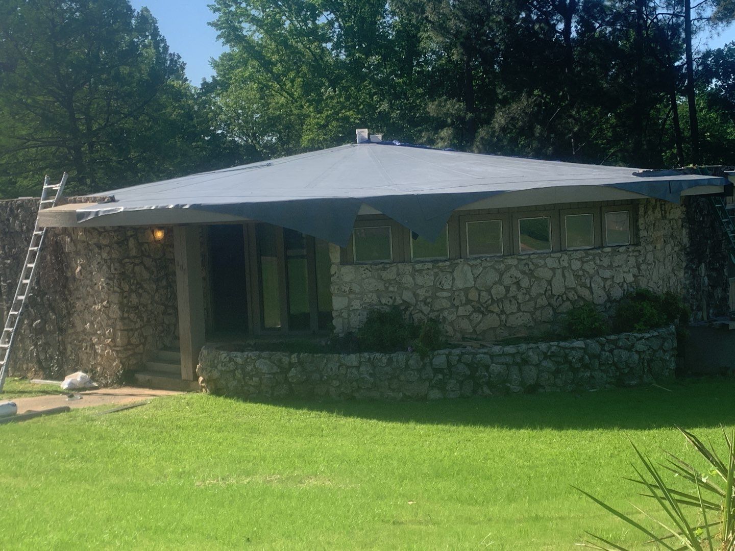 Commercial Roofing Installation using 50 mil PVC by Hostetler Roofing