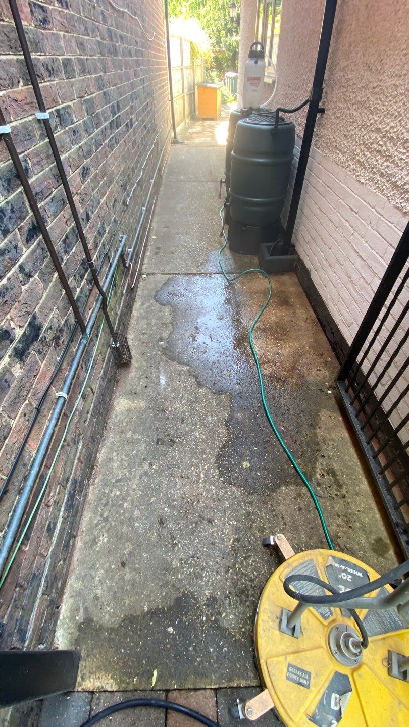 Driveway And Patio Clean using Mosmatic FSC and Biocide by Ges Exterior Cleaning ltd