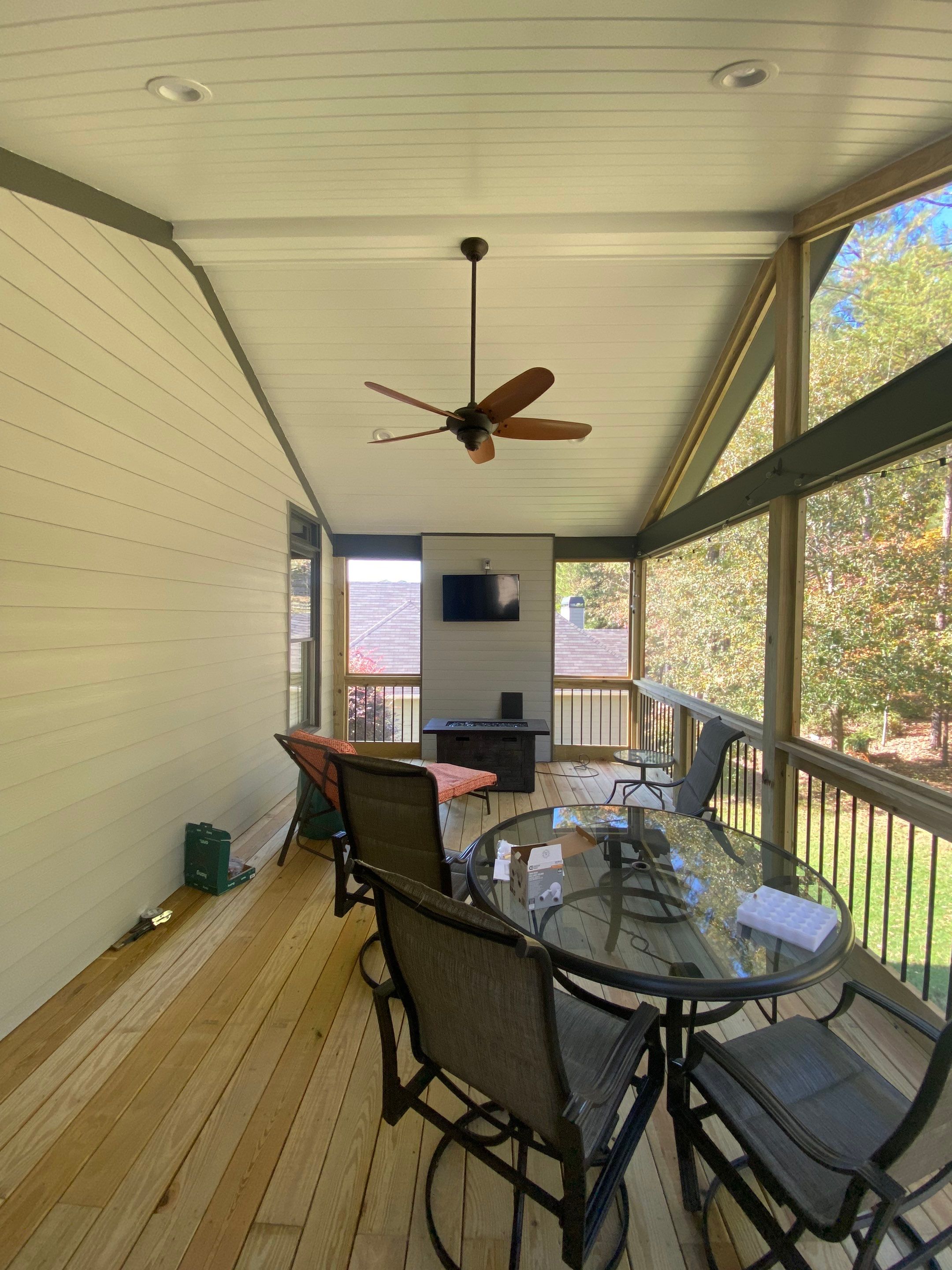 Custom Screened Porch Addition and Wood Deck in Acworth by Swift Home Renovations