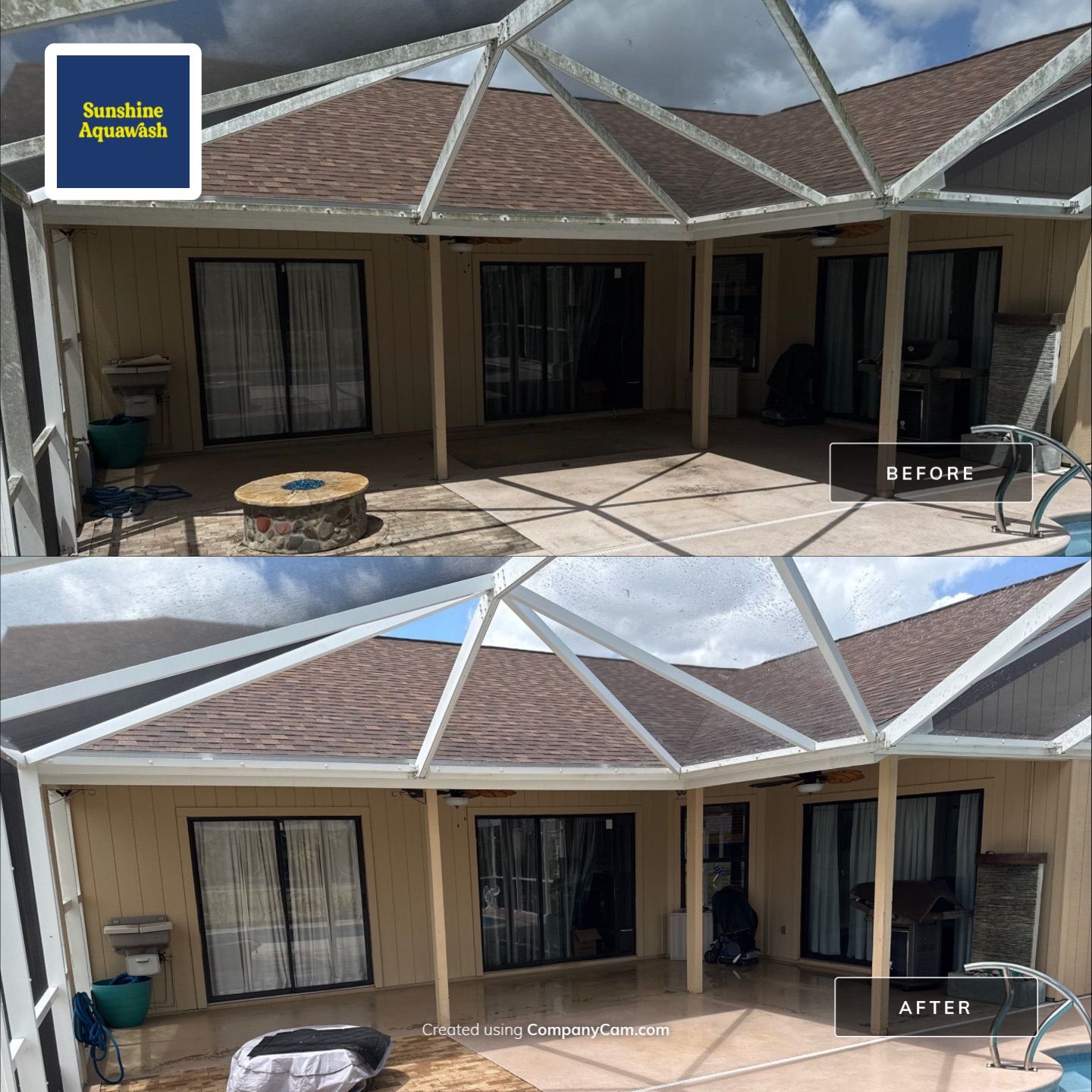 Pool Cage & Painted Pool Deck Cleaning in Sarasota, FL | Soft Wash by Sunshine AquaWash