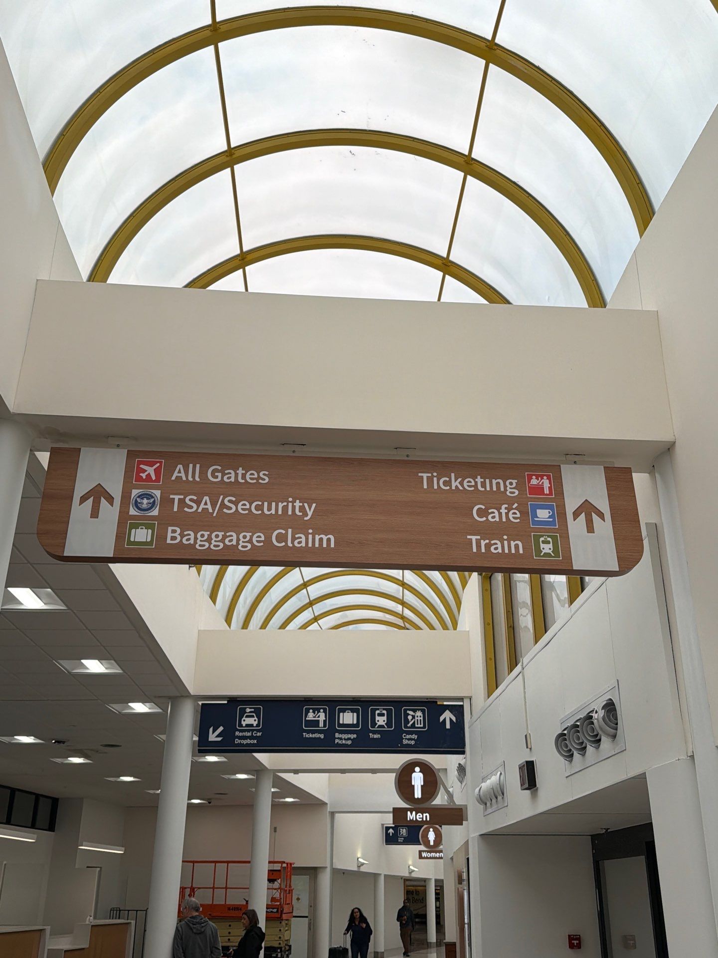 South Bend Airport Interior Wayfinding and Backlit Signage Installation by Hayes Design co