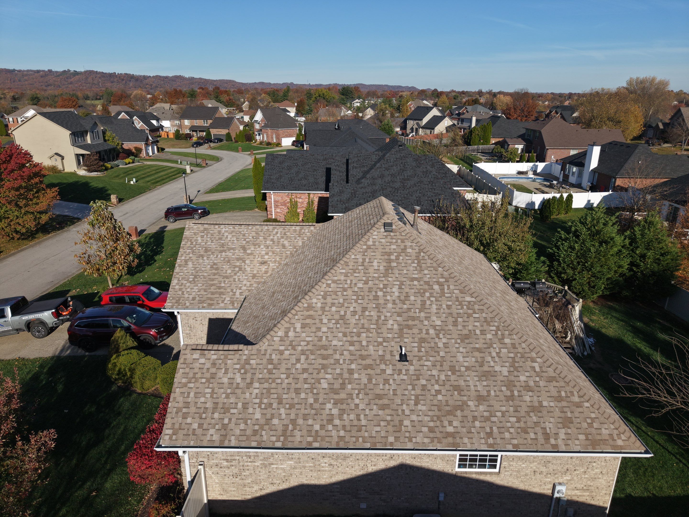 Owens Corning Duration - Sand Castle W/White Gutters by Stout Exteriors