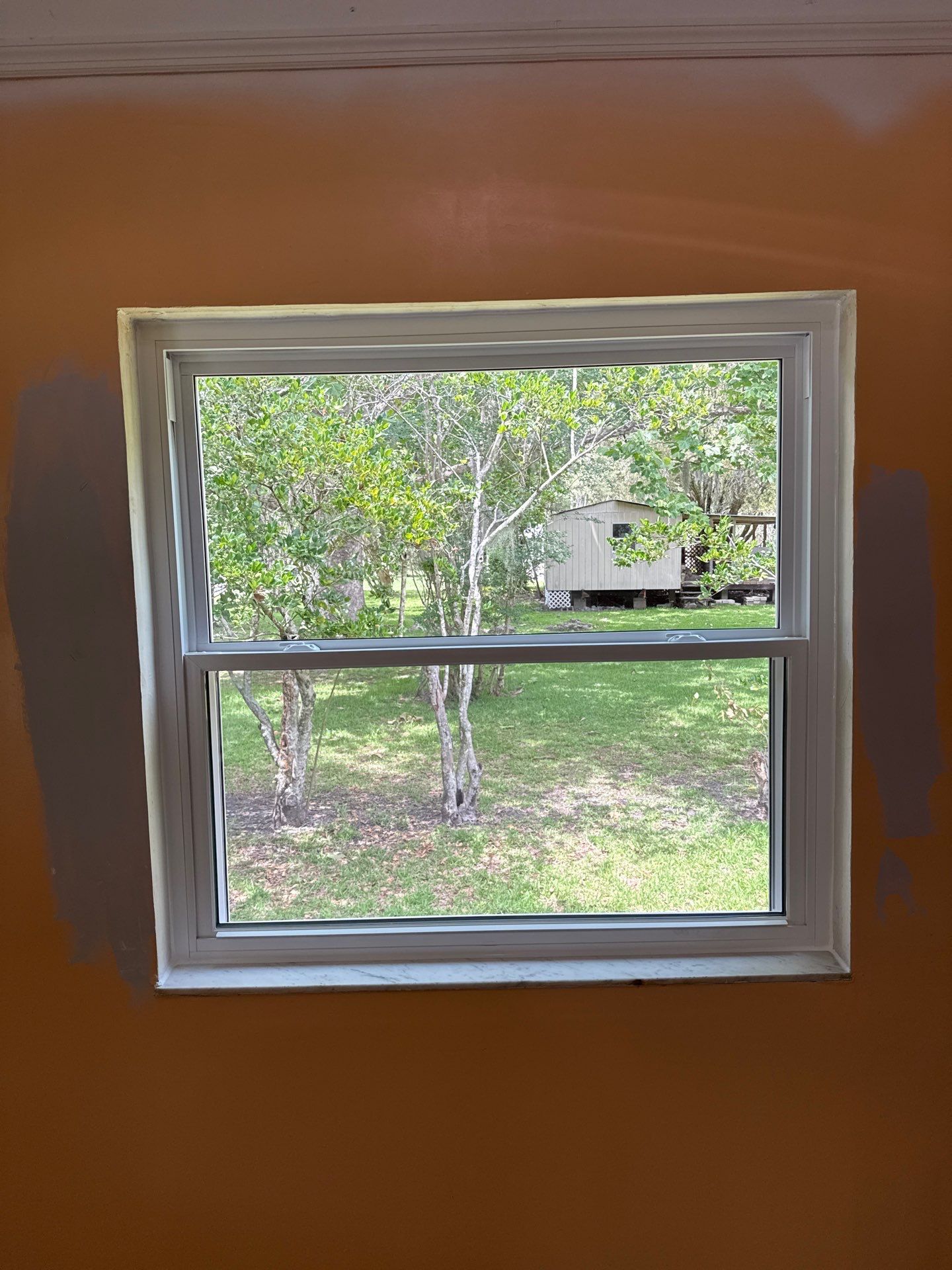 White Vinyl Window Replacement for Residential Home in Williston by Windows & Doors Store
