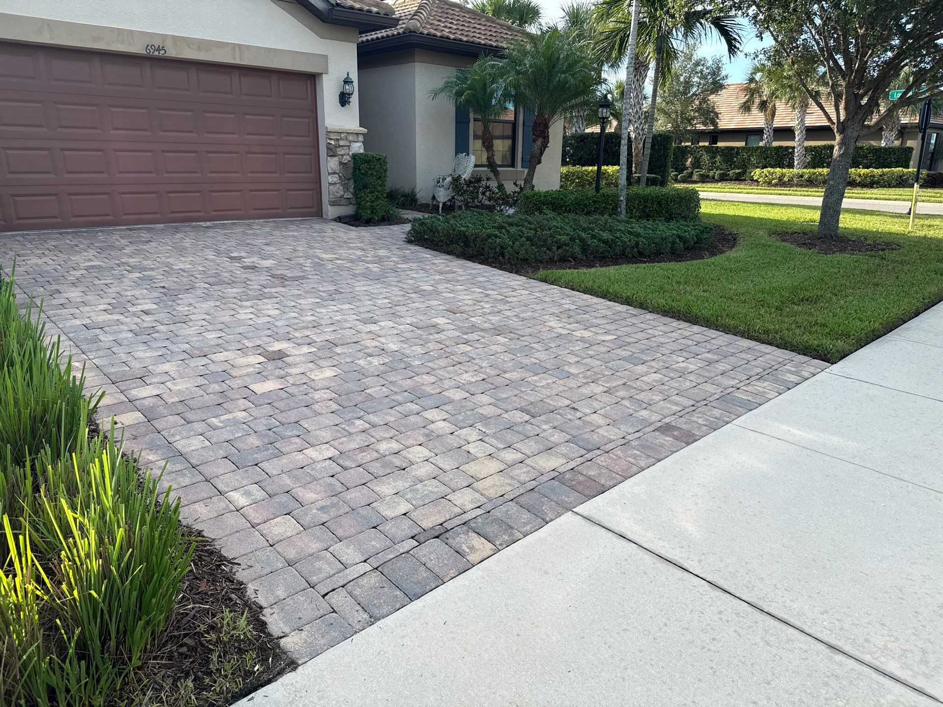 Paver Driveway & Sidewalk Cleaning – Del Webb Community, Lakewood Ranch, FL by Sunshine AquaWash