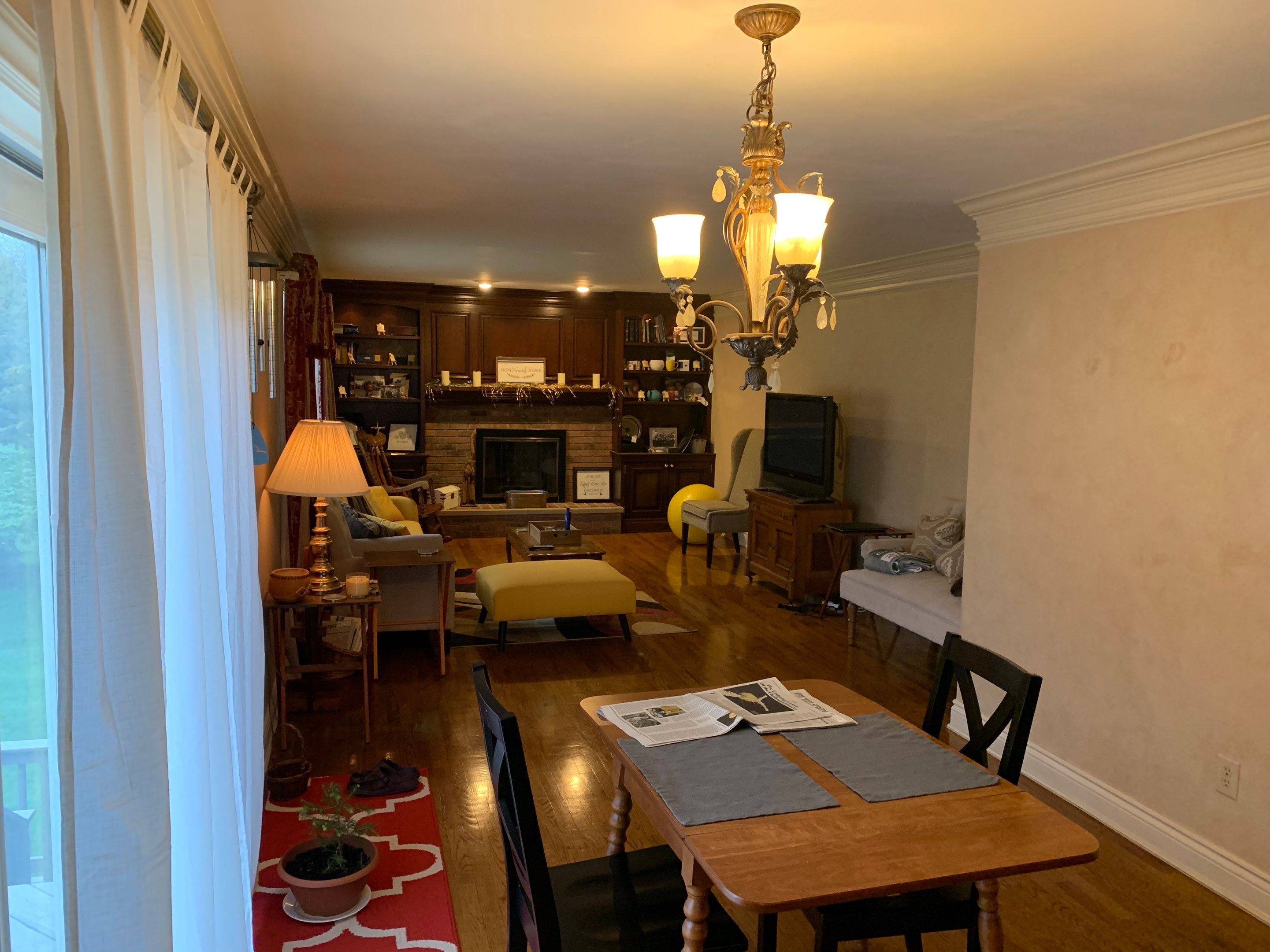 Fireplace/Mantle and Painting Stenciled Walls by Empire Painting Services, LLC