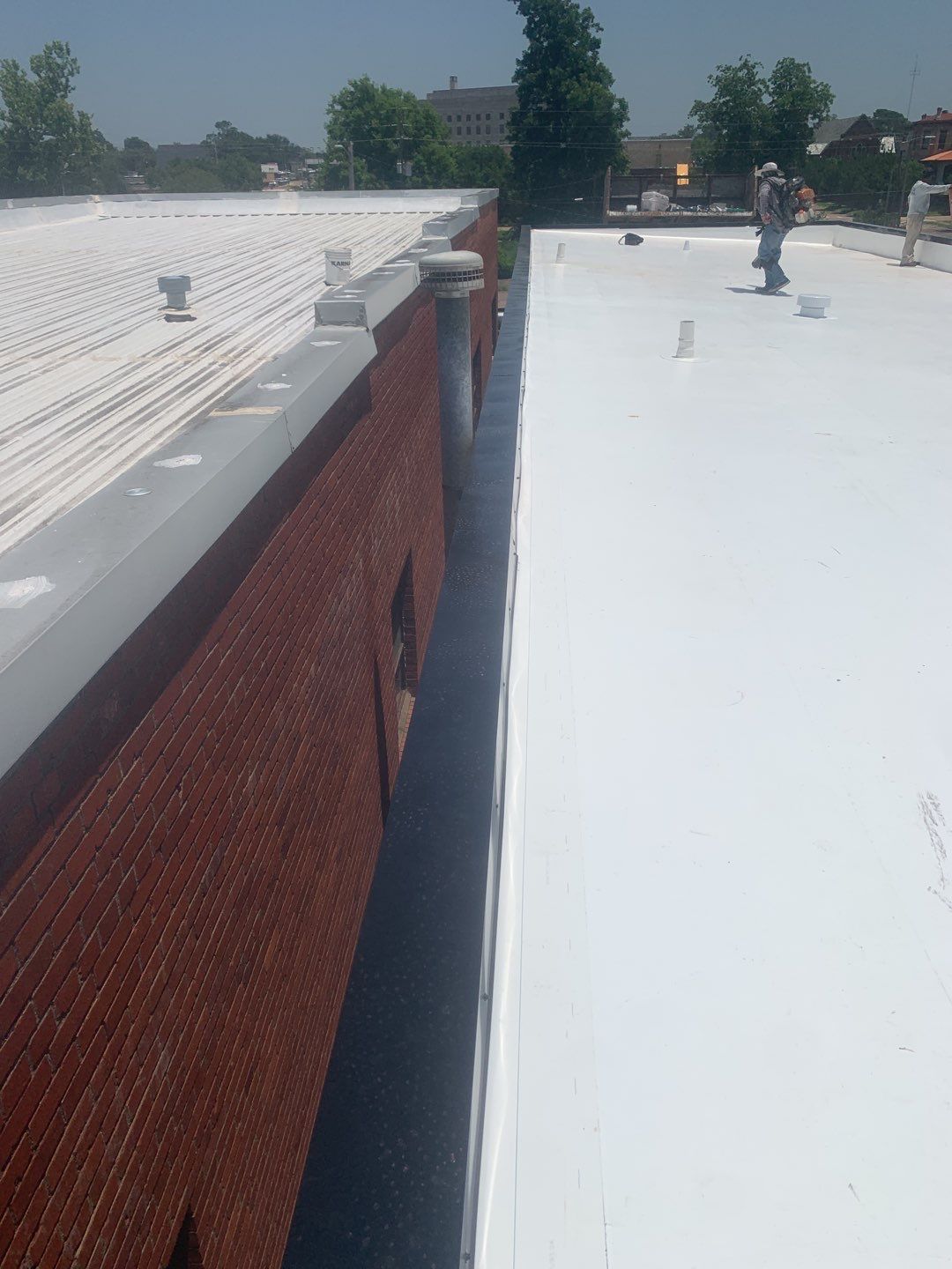 Commercial Roofing Installation using 50 mil PVC by Hostetler Roofing