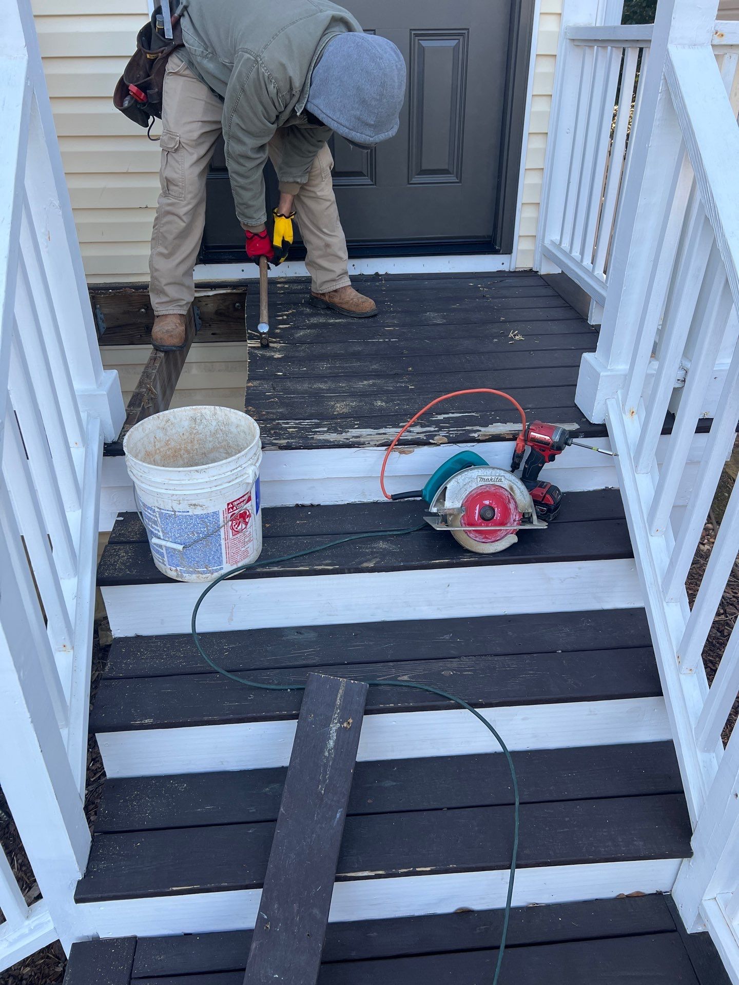 Composite Stair Tread and Railing Replacement in Marietta, Georgia by Swift Home Renovations
