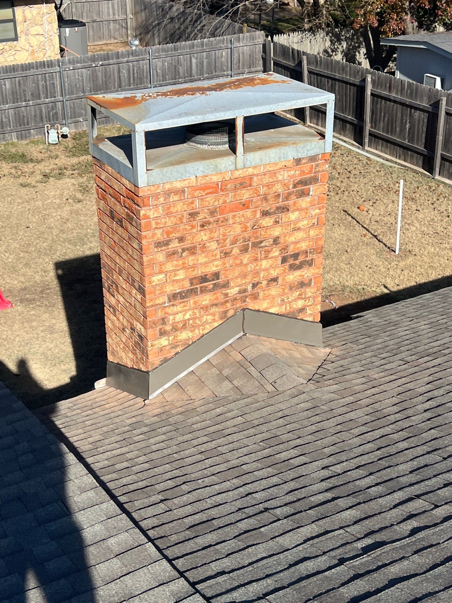 roof and vent replacement & chimney flashing replacement in Moore by McCann's Roofing and Construction
