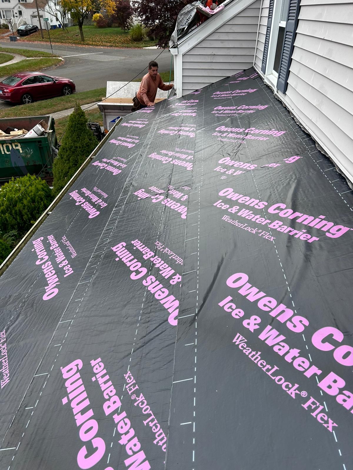 Residential Roofing Installation using Owens Corning TruDefinition Slatestone Gray by A Plus Exterior