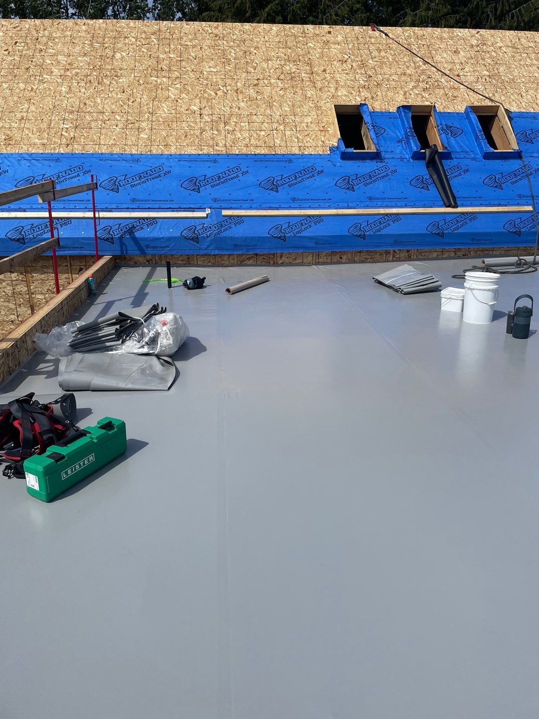 Residential Roofing Installation using multiple products by Top Notch Roofing Inc