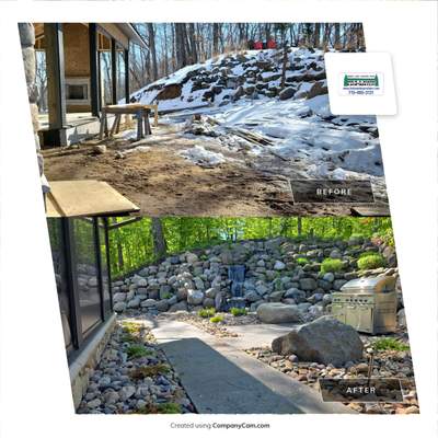 Waterfall / Paver Walkways/ Garden Beds
