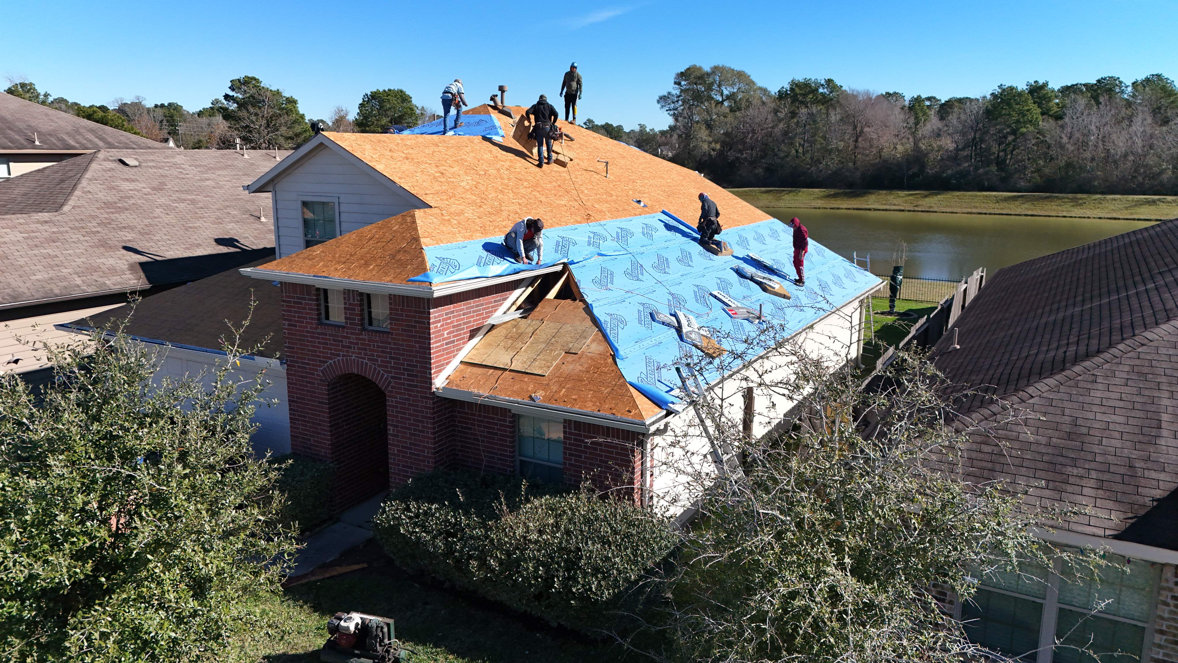 Roof Replacement with Decking & Skylight Work — Magnolia, TX by PL Roofing & SB Roofing, LLC.