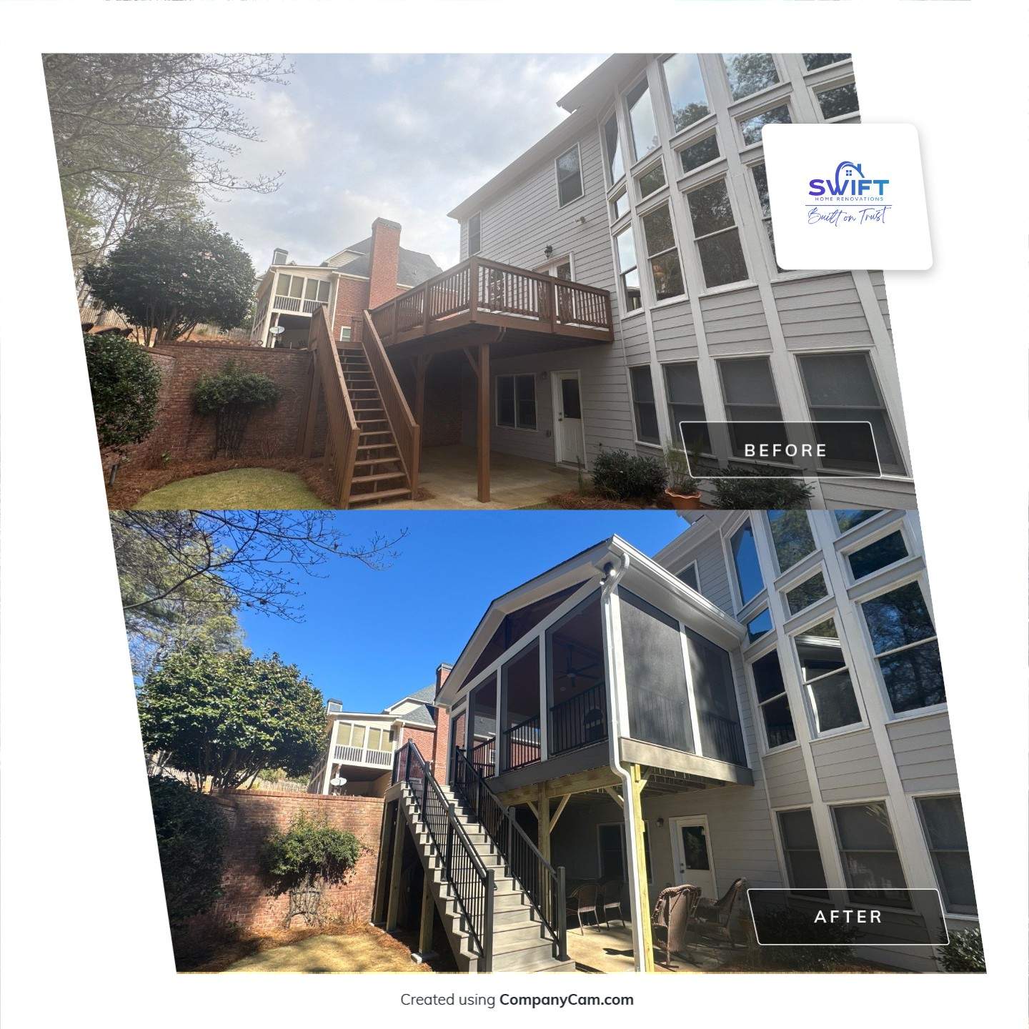 Screen Porch Construction  by Swift Home Renovations 