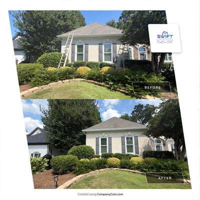 Multi-Story Stucco Home Exterior Painting and Garage Refresh in Marietta by Swift Home Renovations 