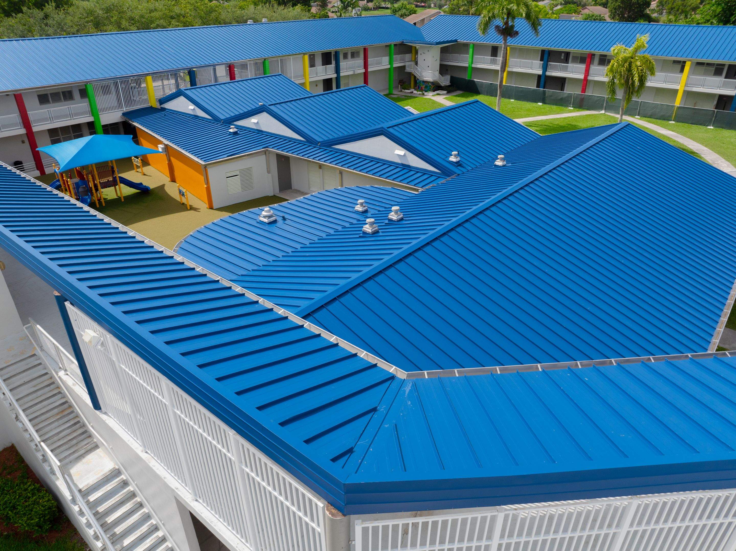 24ga 1.5" Mechanical Seam Slate Blue by Total Roofing System The Metal Roof Experts
