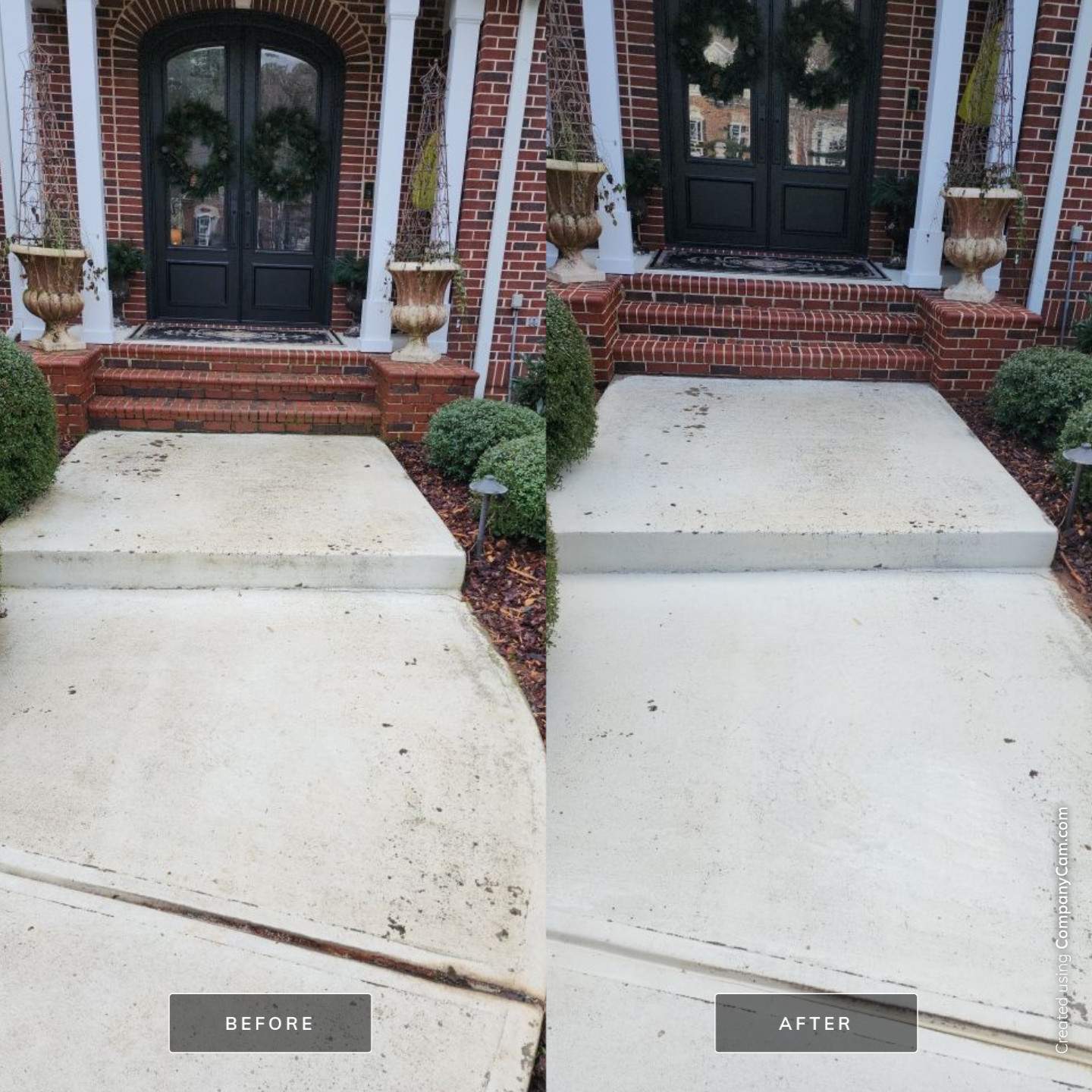 Driveway Clean using cleaner by Power Wash Masters LLC