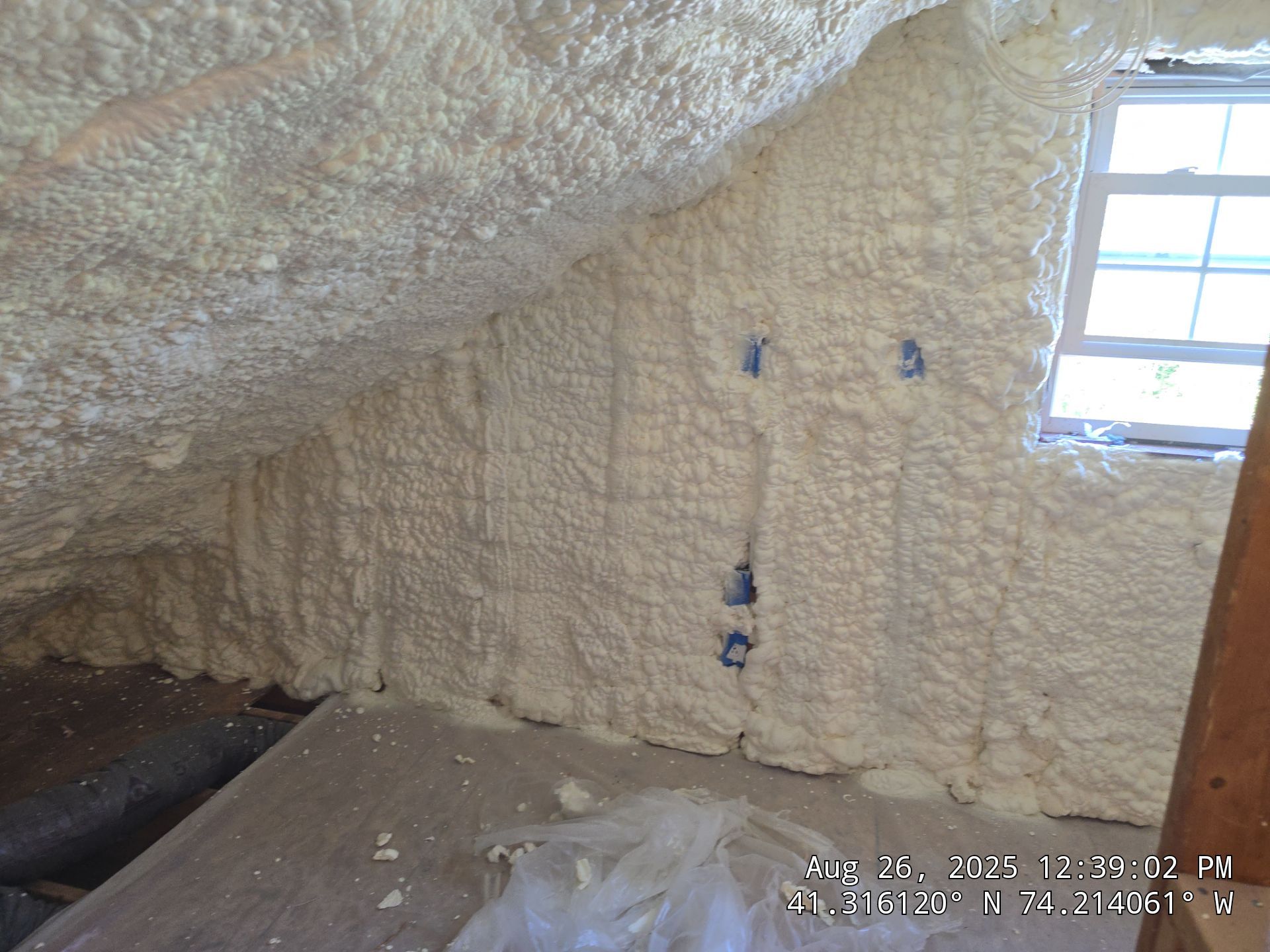 Attic Insulation using open cell spray foam by NYS Foam & Energy