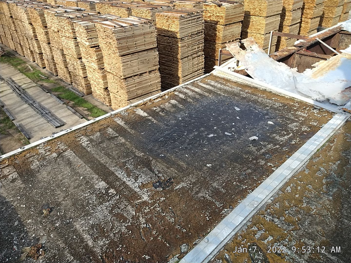 Commercial Roofing Installation using Aluminum Roofing panels by Hostetler Roofing