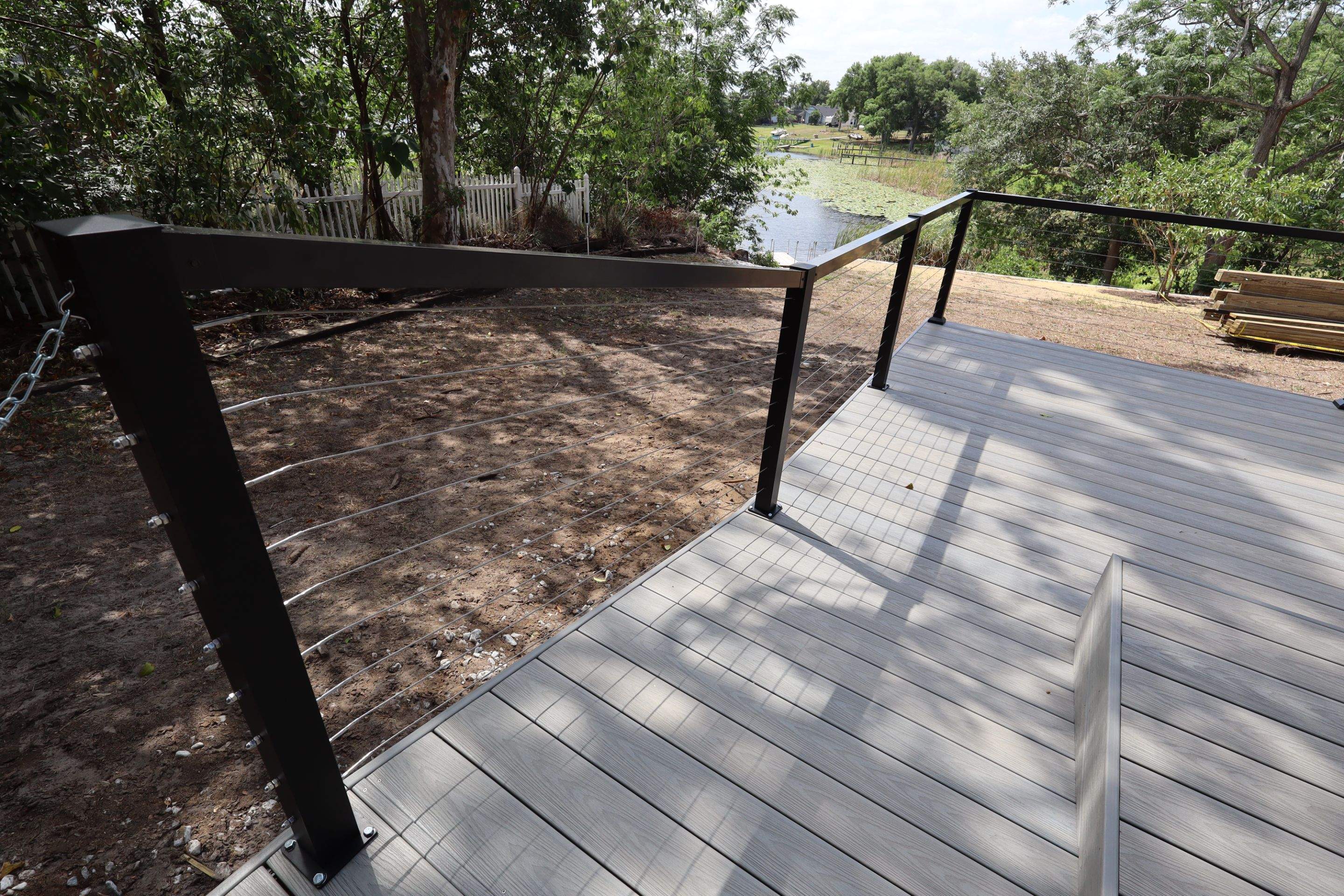 Composite deck and aluminum railings by Orlando pergolas 