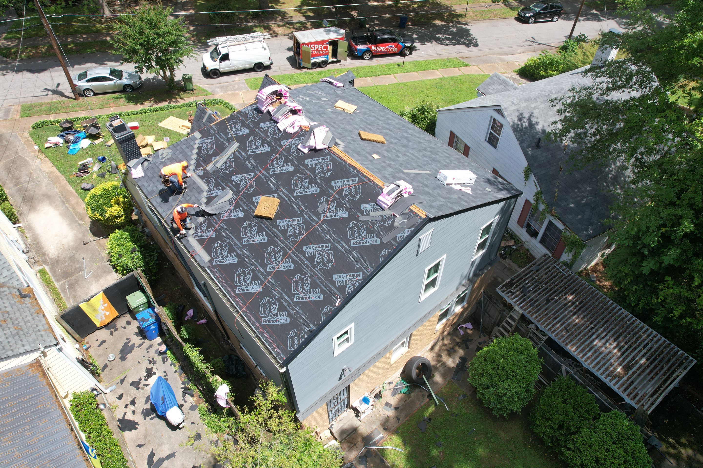 Residential Roof Replacement using Owens Corning Trudef Twilight Black by Inspector Roofing and Restoration