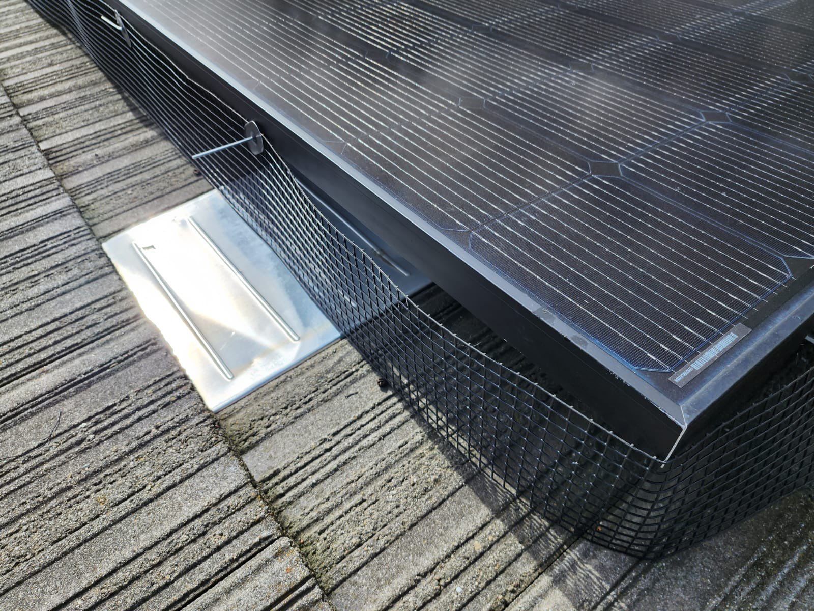 Solar Panel Bird Proofing using Critter Guard Mesh-Flat tile by All One Solar Shine