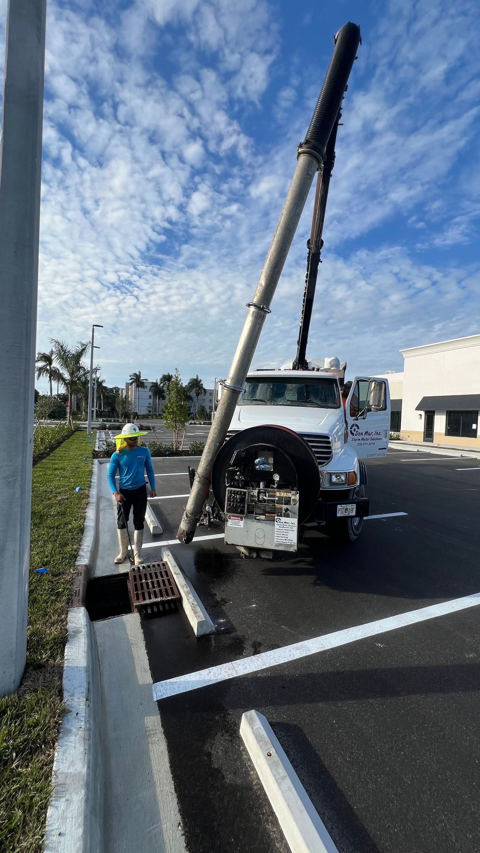 New Construction Commercial Parcel Stormwater System Cleaning by Don Mar, Inc. Storm Water Solutions