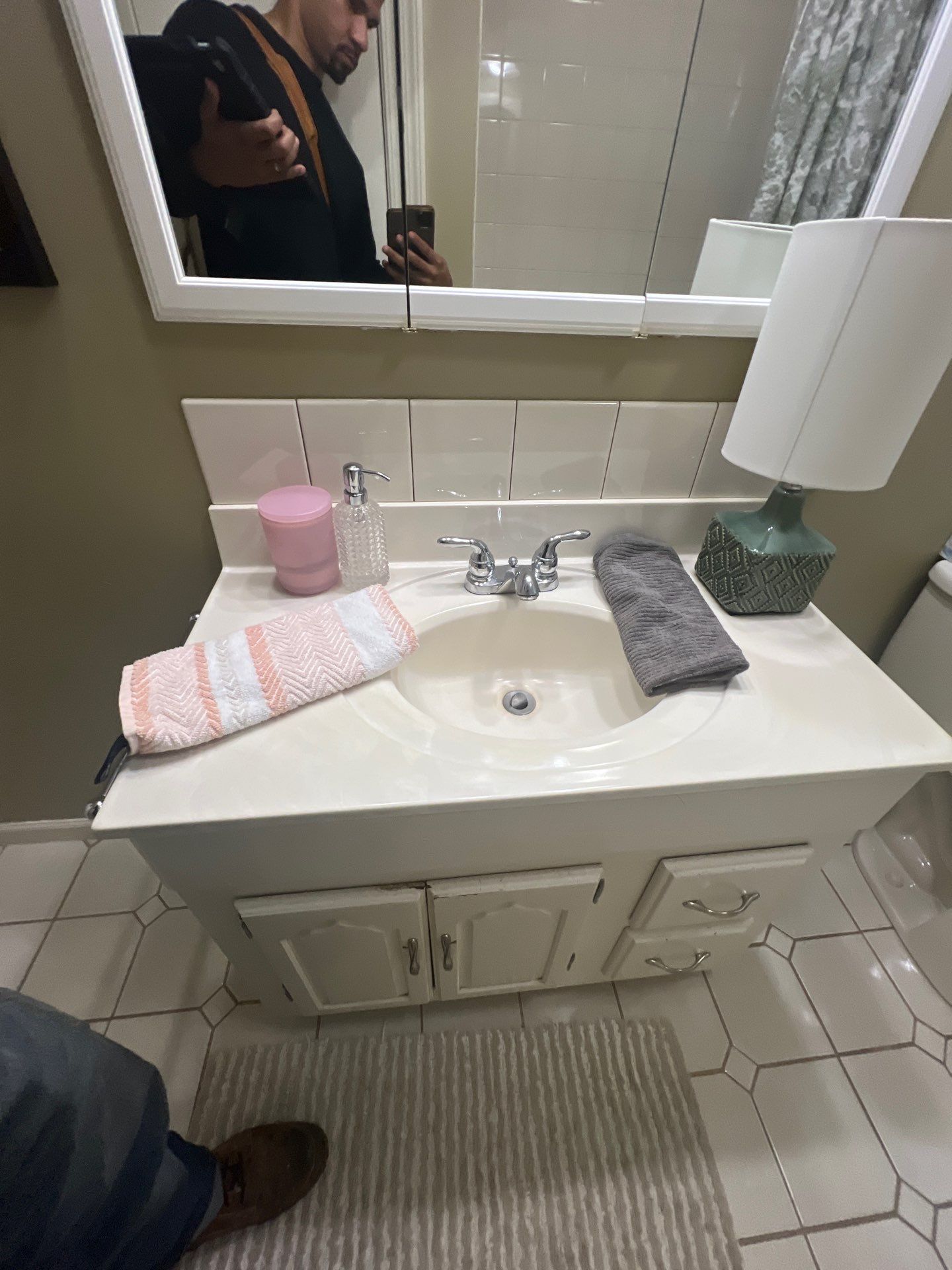 Full bathroom with custom tile by The Shower Company