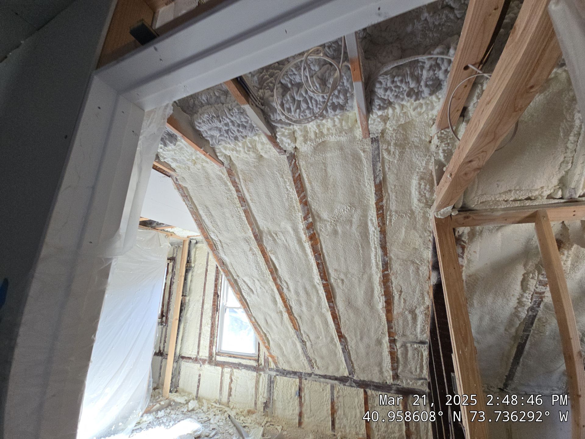 Attic Insulation using open cell spray foam by NYS Foam & Energy