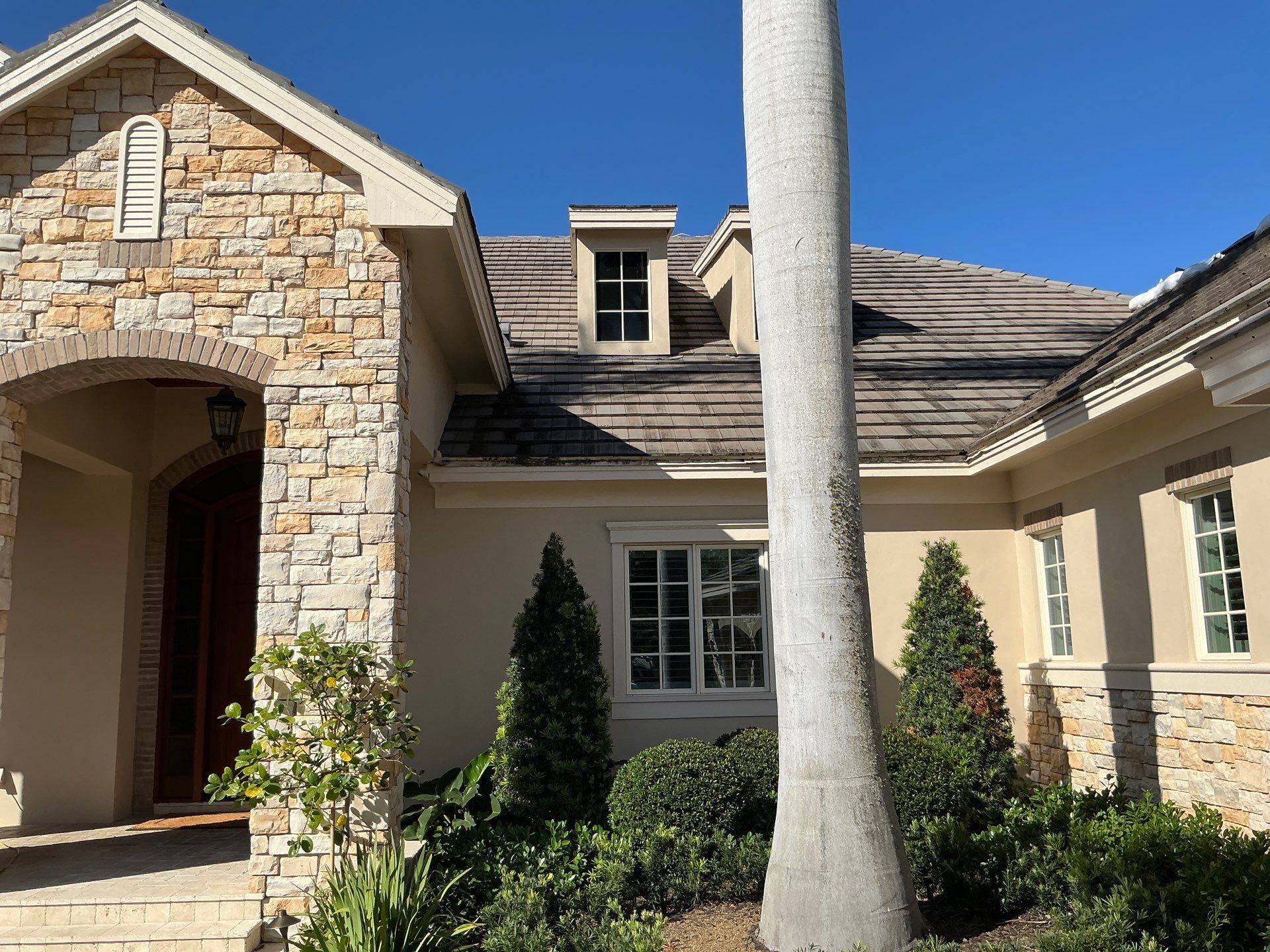 Almond Half-Round Gutters in Lakewood Ranch FL by Gutter Professors