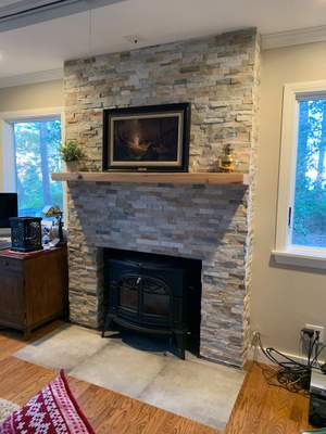 Wood Stove in Alcove