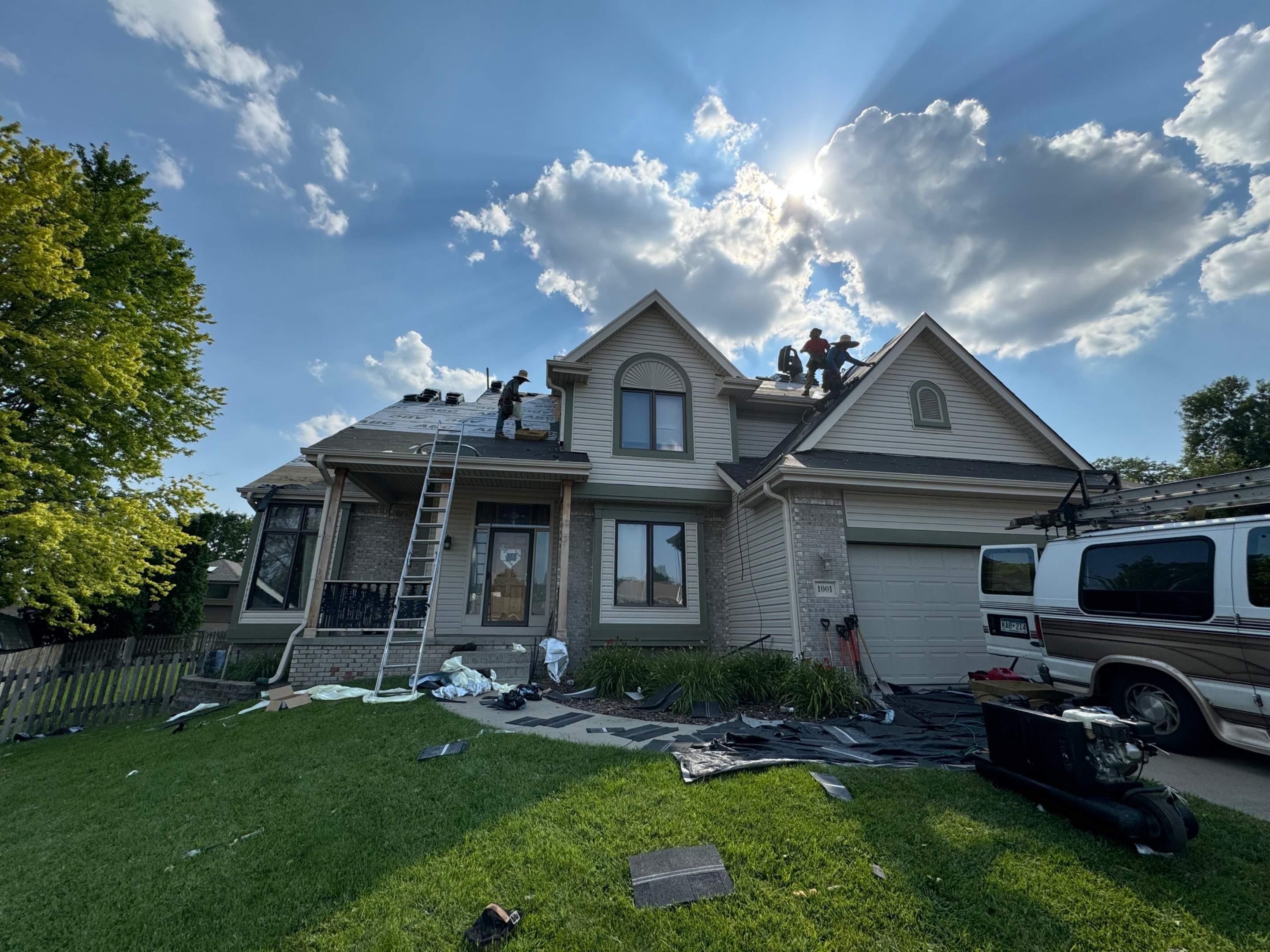 Residential Roofing Installation using IKO Nordic Glacier Impact Resistant Class 4 by Lightning Exteriors