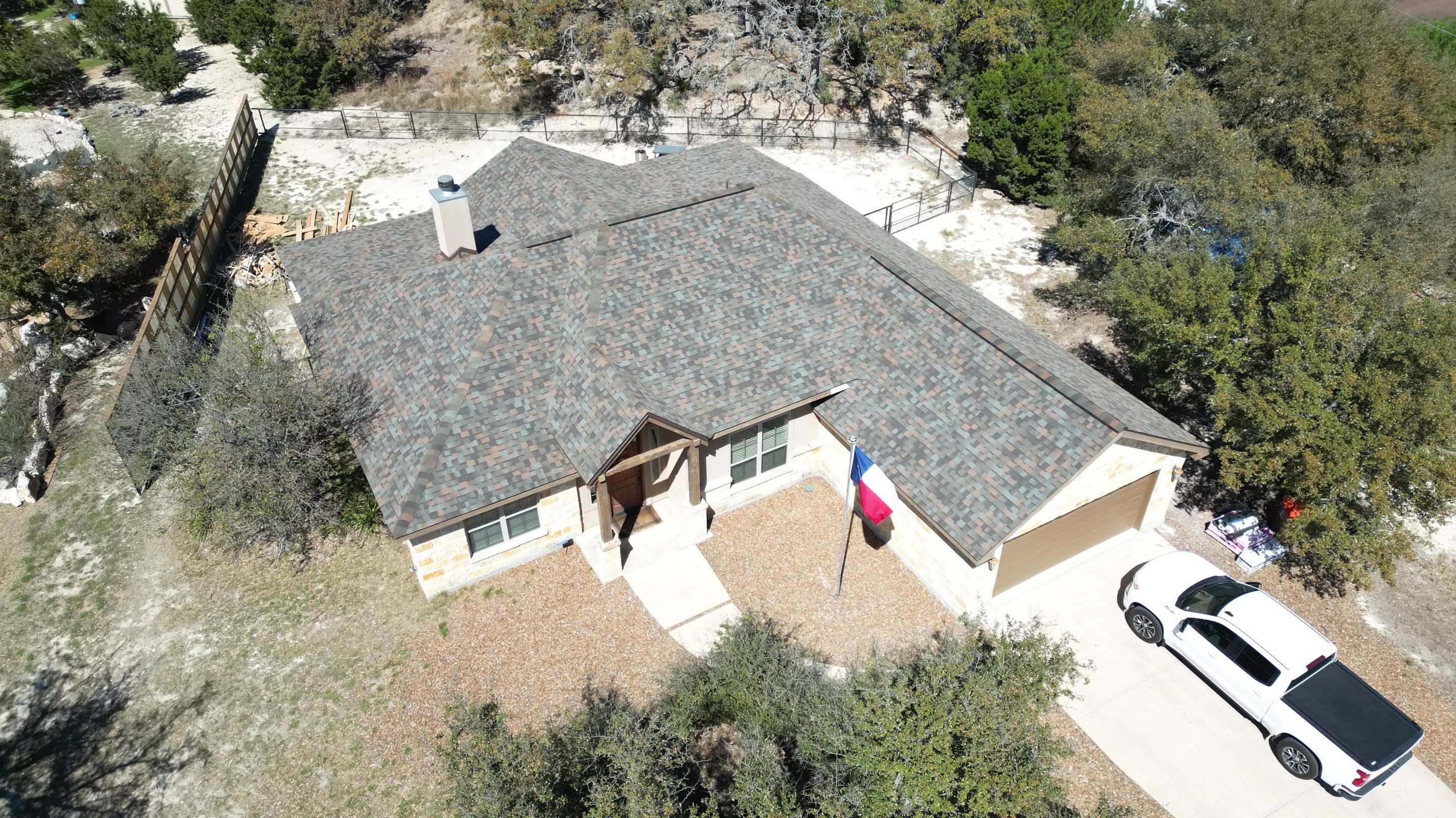 Reroof with Back Patio Addition using Owens Corning Duration Aged Copper by Lightning Exteriors