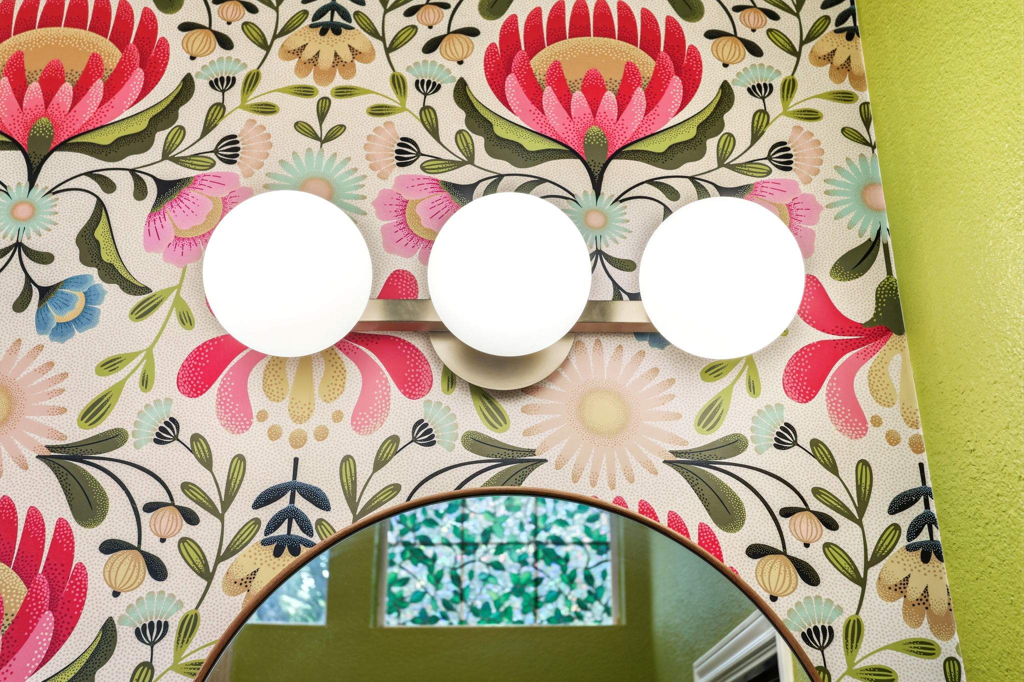 Bold & Colorful Bathroom Remodel | Custom Shower & Statement Wallpaper | San Antonio by Legacy Bath and Kitchen