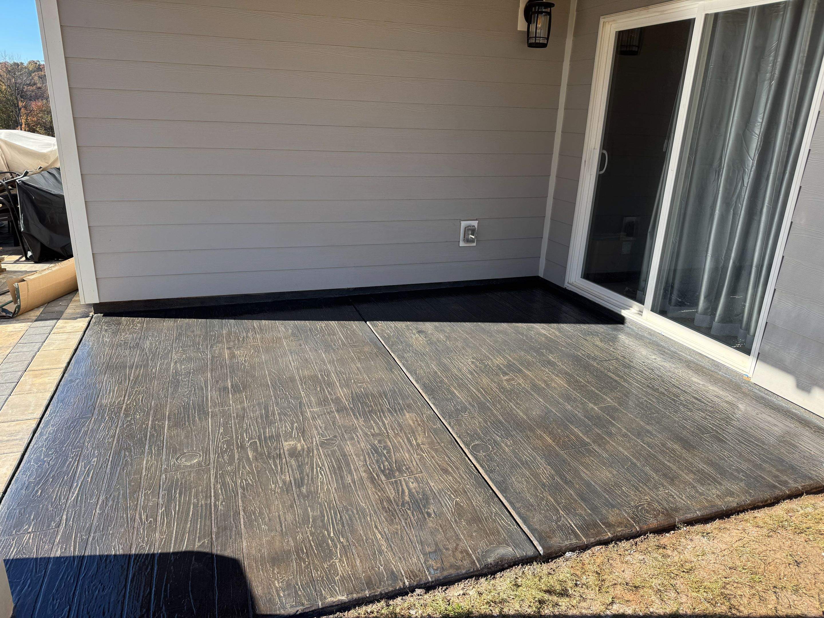 Custom Patio Overlay patios, Custom Flake Garage and Basement by Endure Concrete Coatings