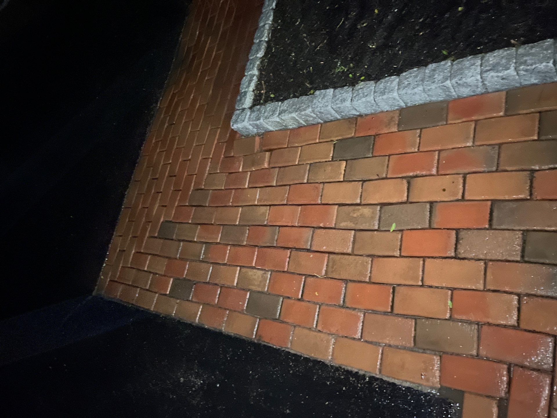 Brick paver clean, sand and seal.  using Algaecide, soft wash soap by Northern Power Washing LLC.