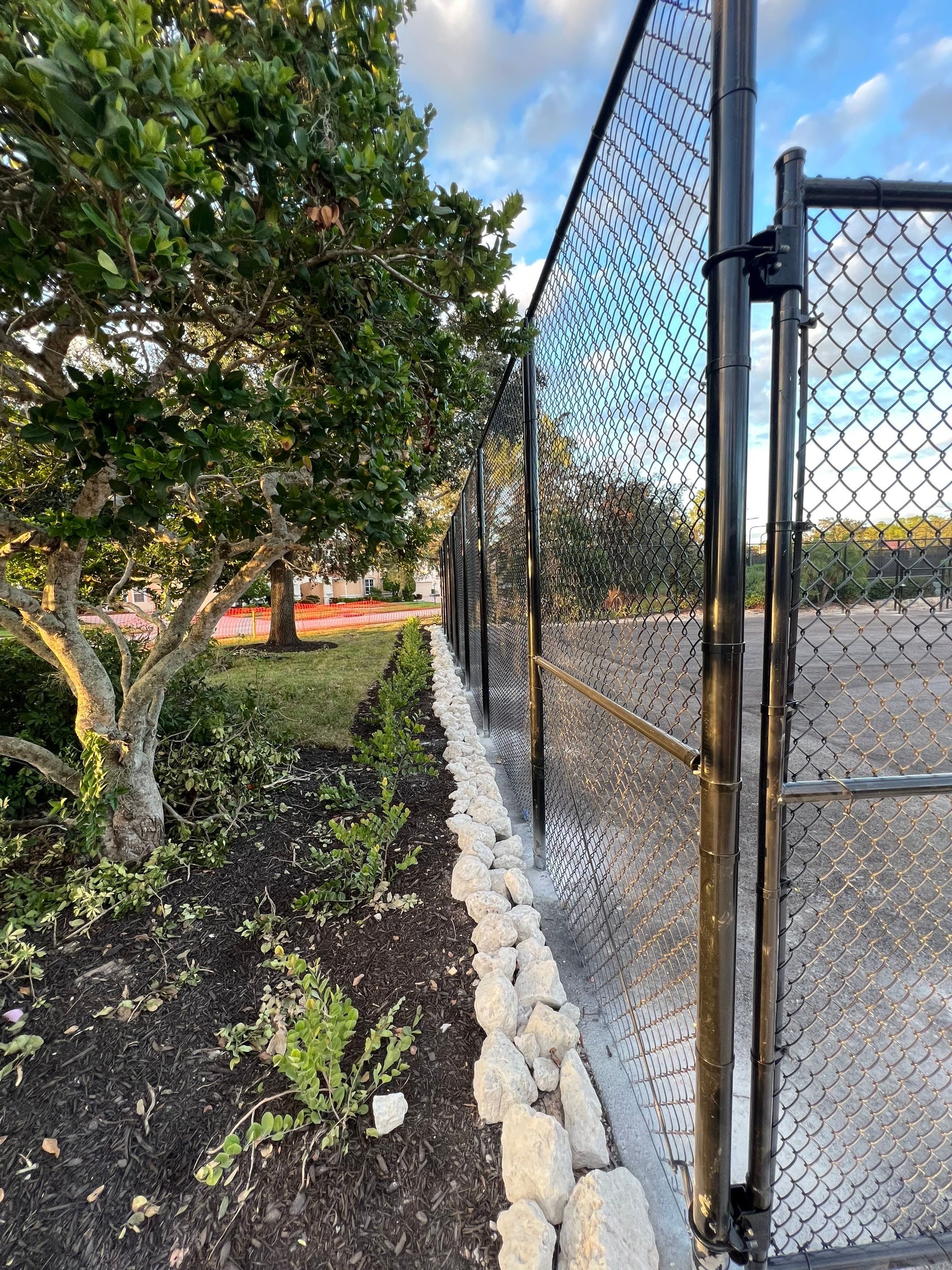 Chain-link Fence Installation using 8Ft Tall Black Chainlink Fence by Asap fence and gates, LLC
